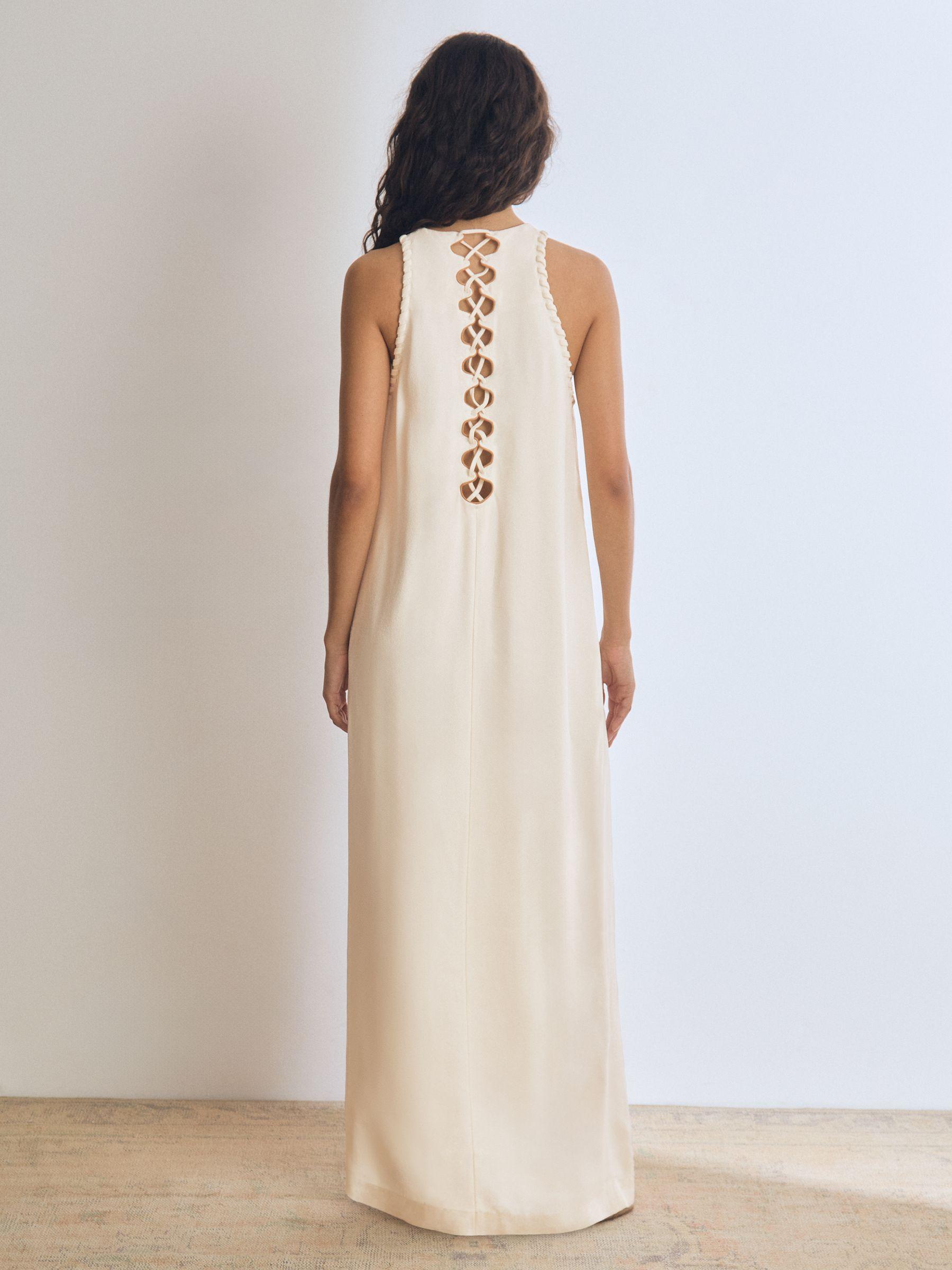 Atelier Satin-Crepe Cut-Out Maxi Dress in Cream Product Image