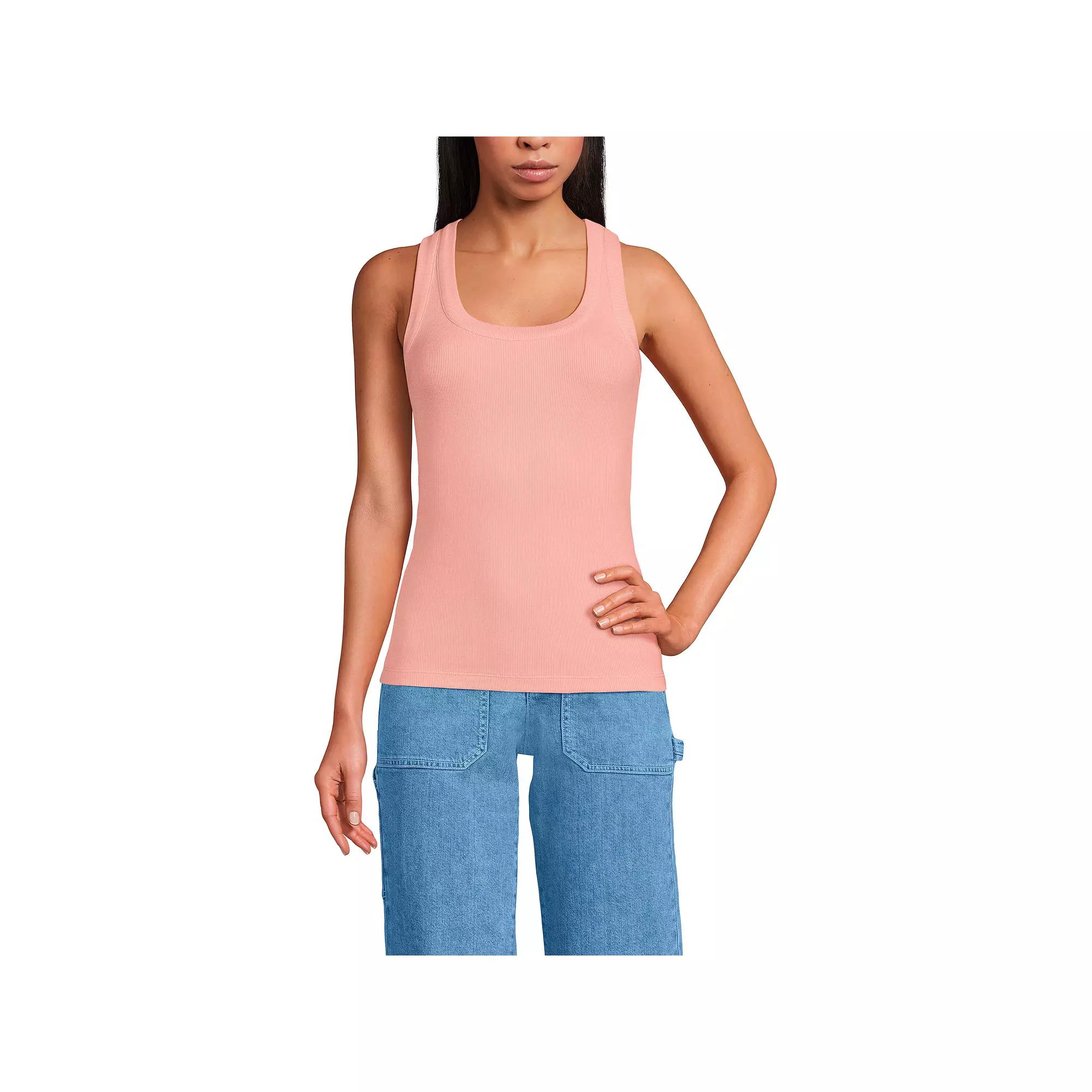 Women's Lands' End Elbow Sleeve Scoop Neck Tee,  Product Image