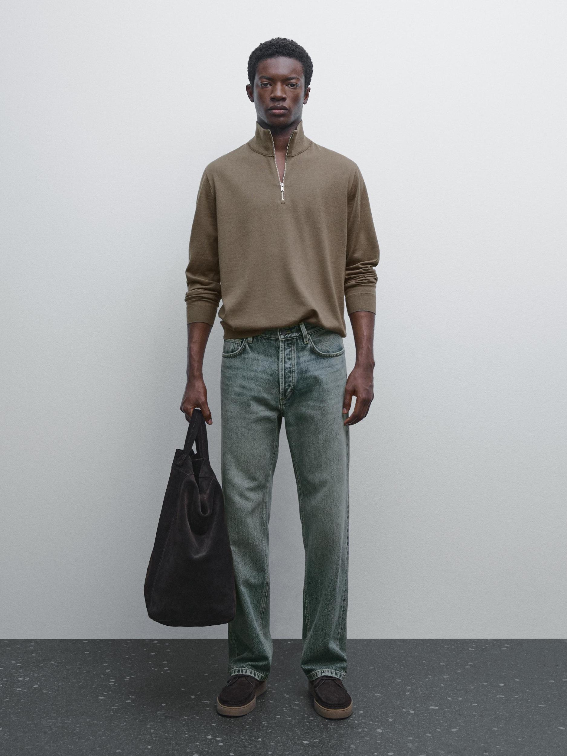 Quarter-zip knit sweater Product Image