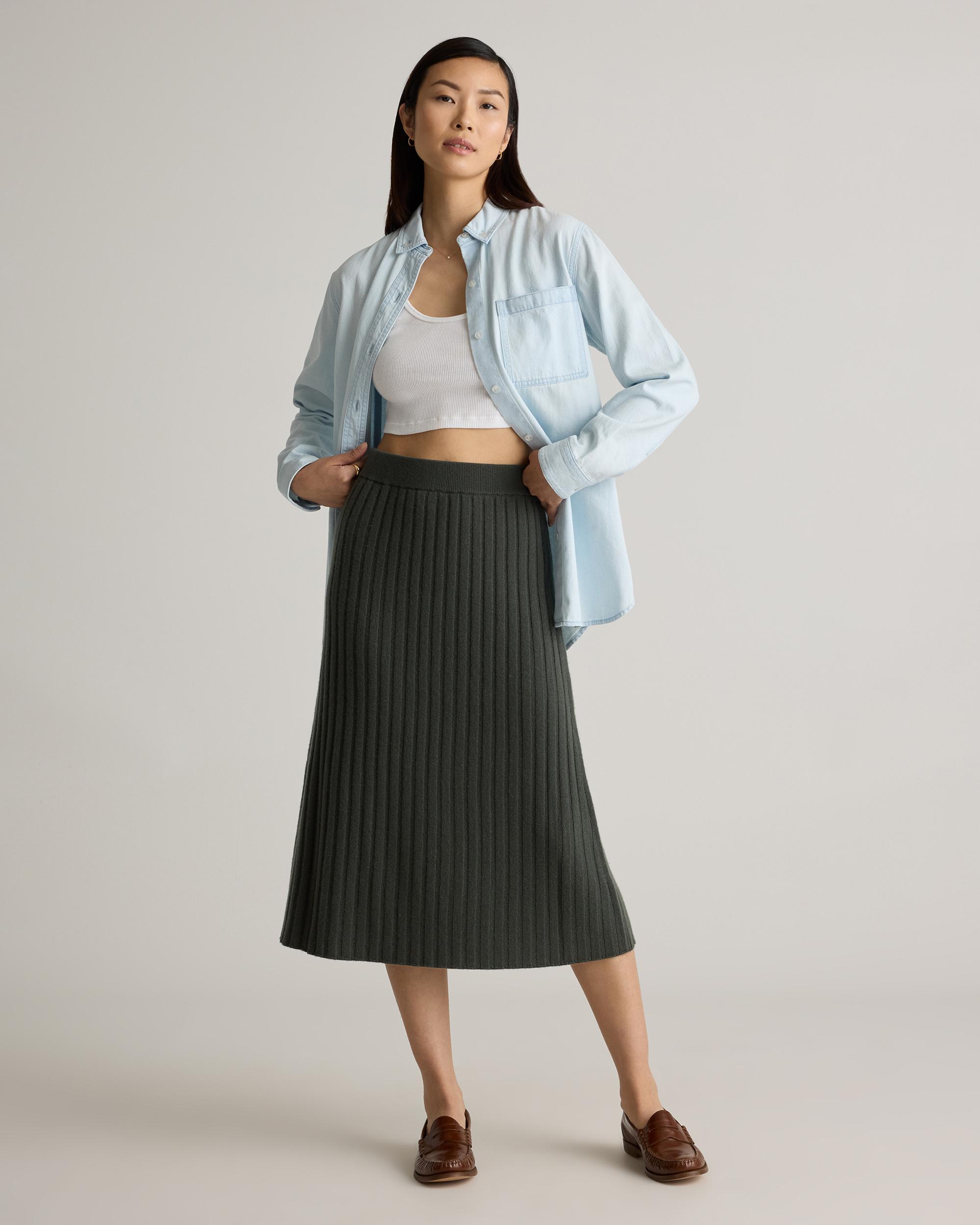 Quince | Women's Mongolian Cashmere Midi Skirt Product Image