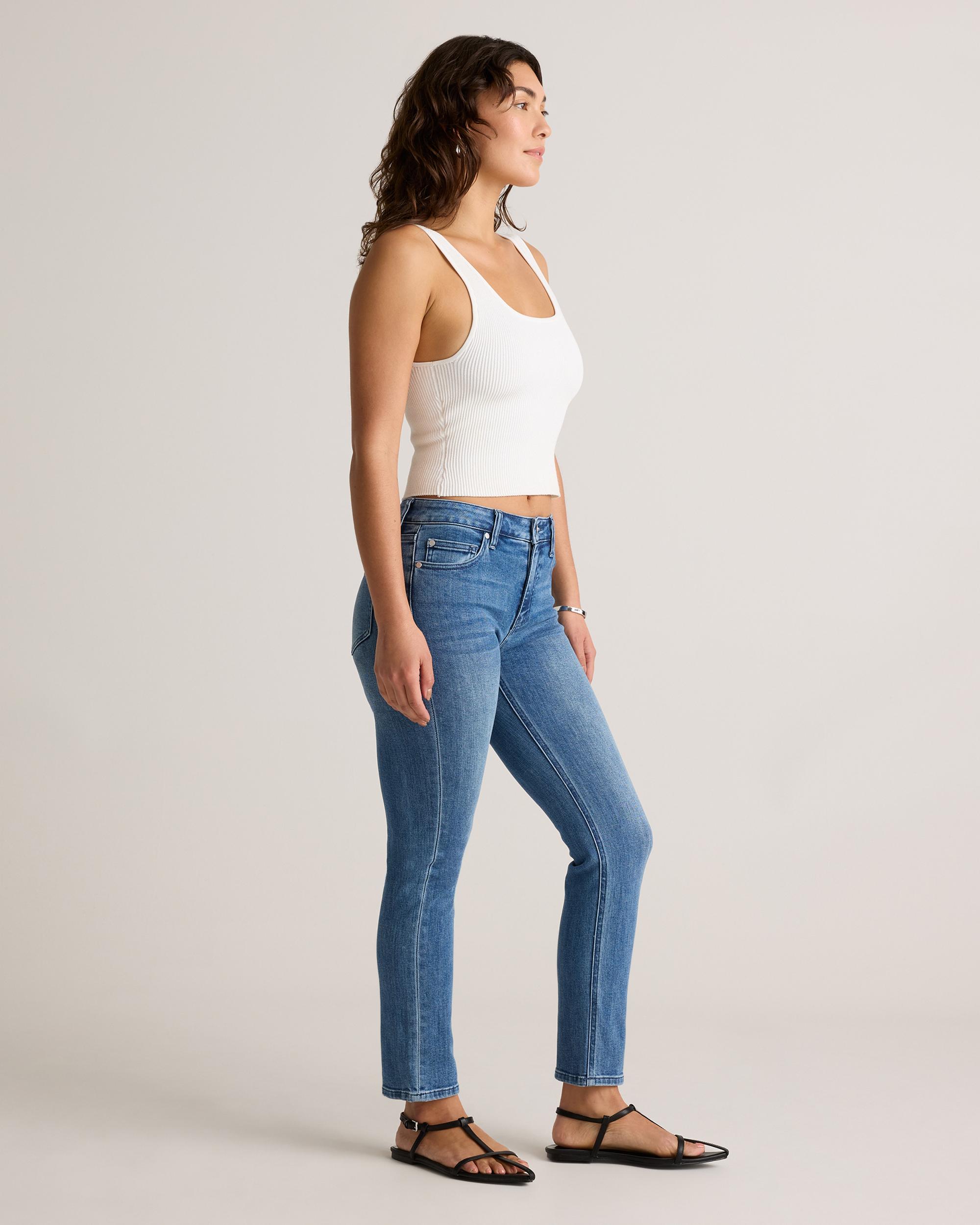 Quince | Women's Luna Stretch Slim Straight Jeans Organic Cotton Product Image