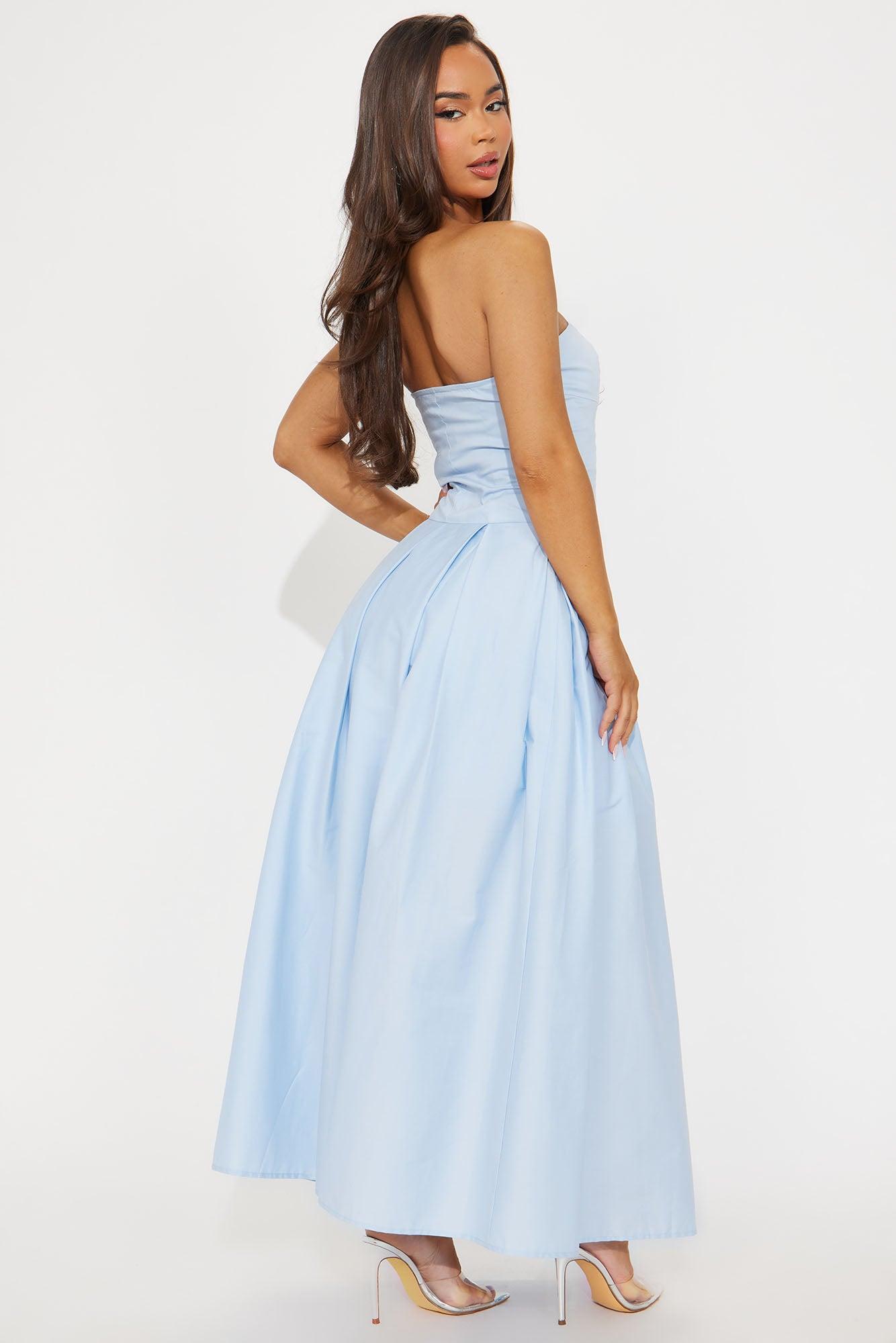 Miranda Poplin Maxi Dress - Blue Product Image