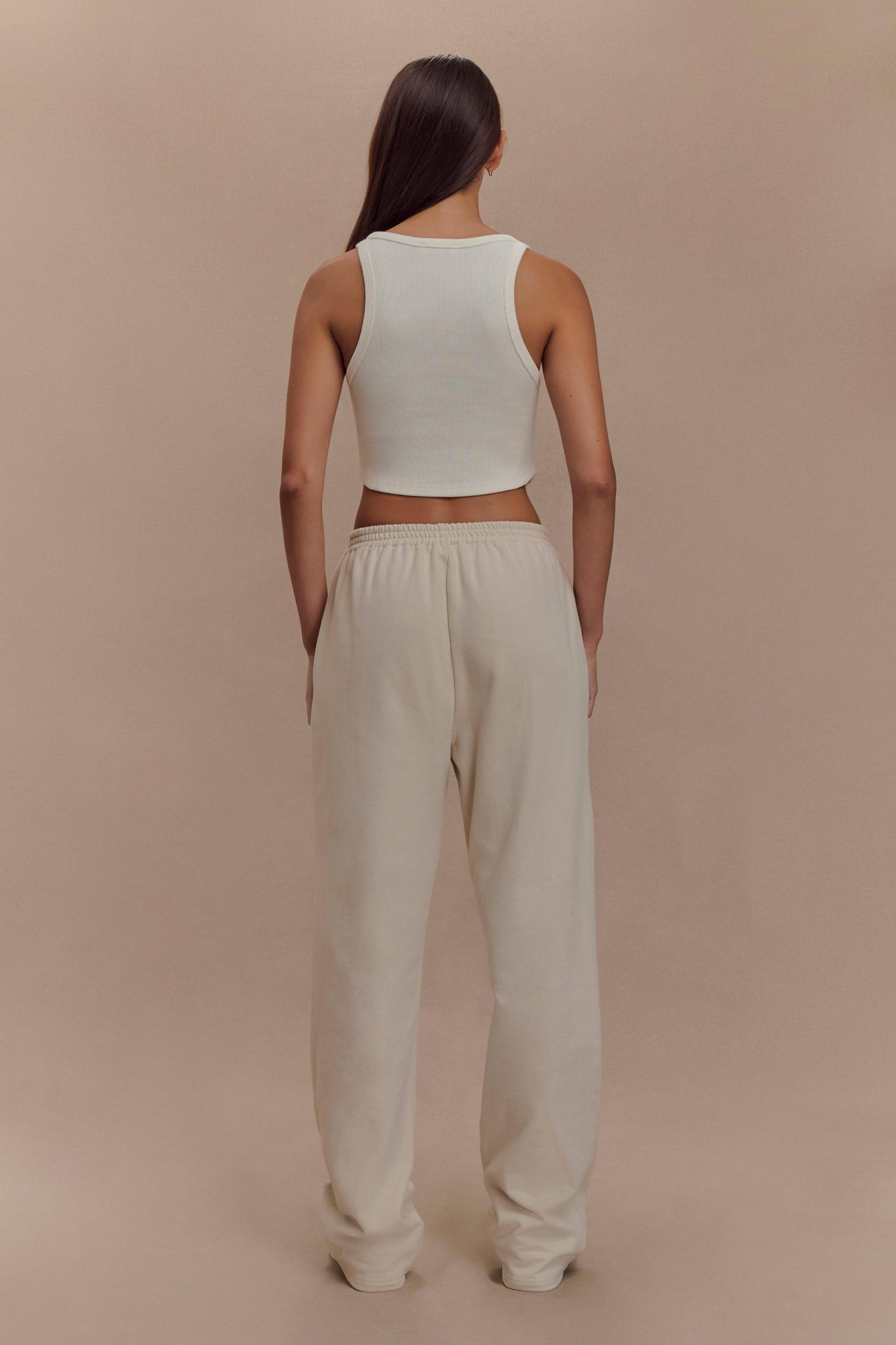 Morgana Ribbed Tank Top - White Product Image