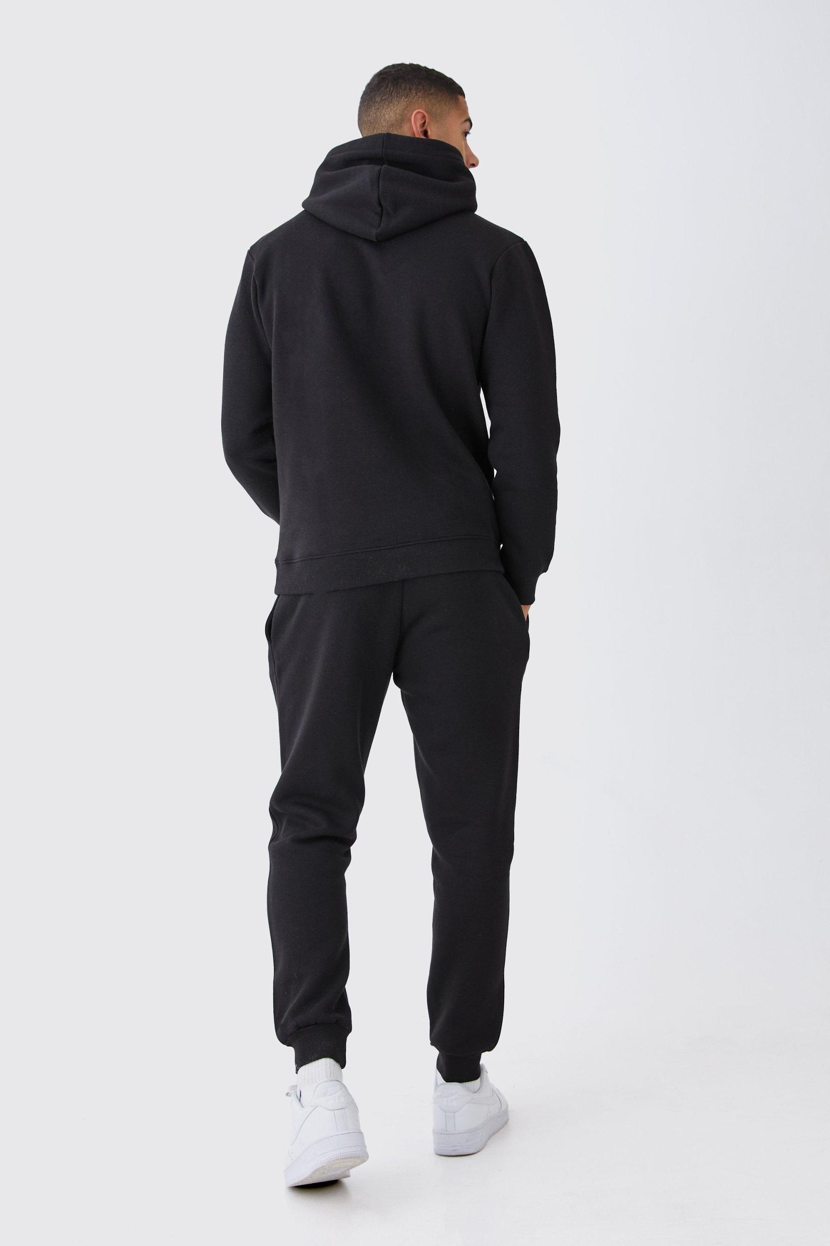 Regular Fit Man Branded Drawcord Detail Hooded Tracksuit | boohooMAN USA Product Image