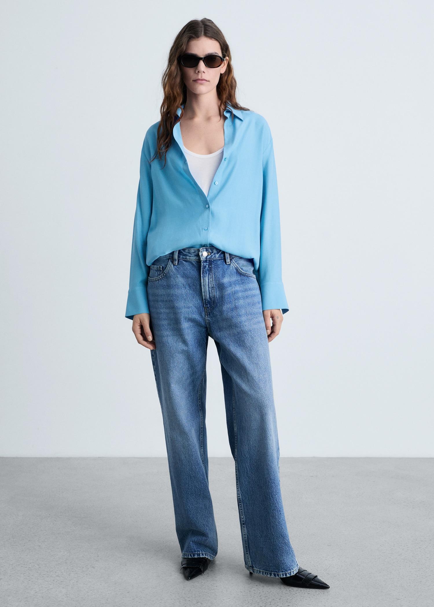 Lyocell fluid shirt - Women | MANGO USA Product Image