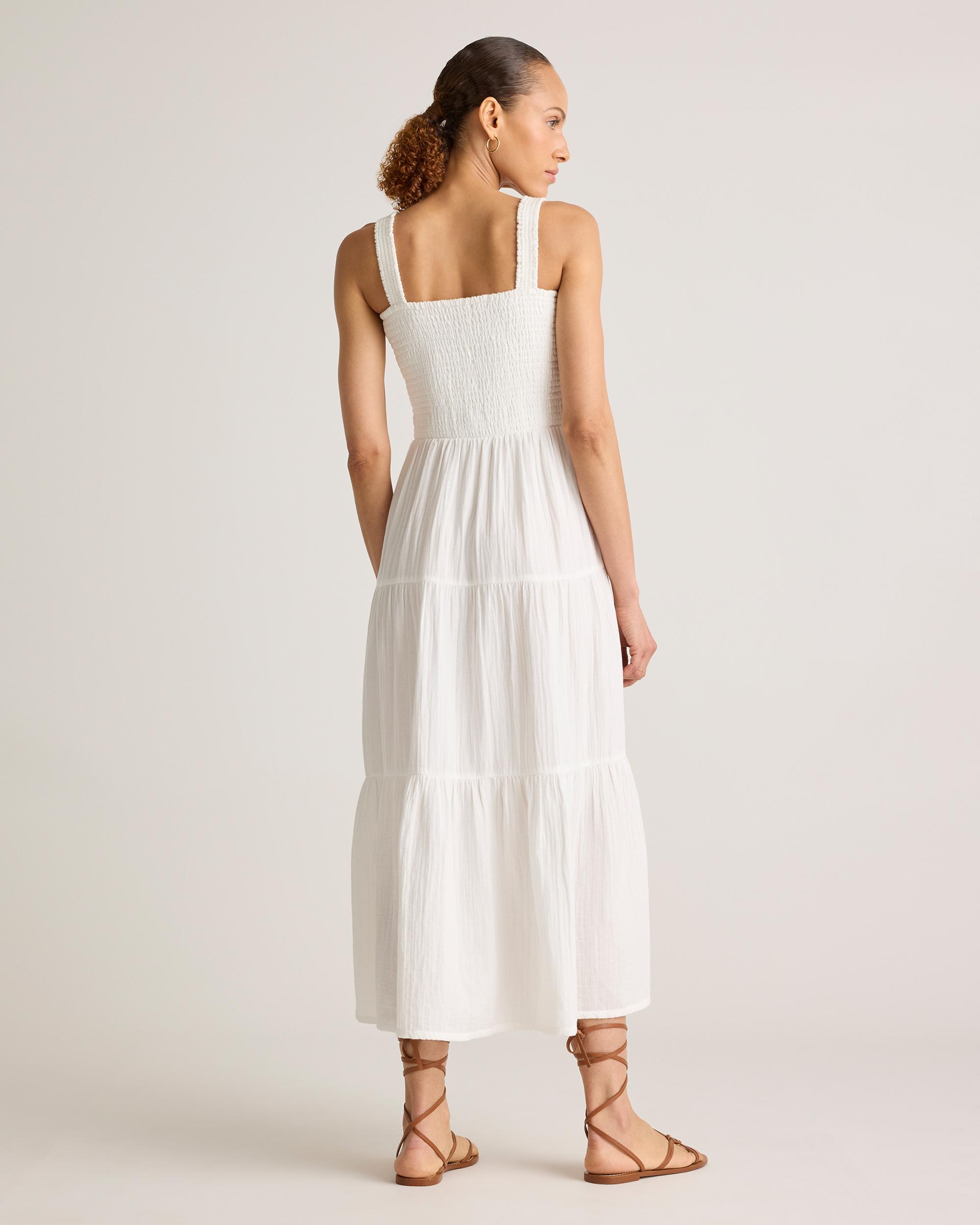 Quince | Women's Gauze Smocked Sleeveless Maxi Dress Organic Cotton Product Image