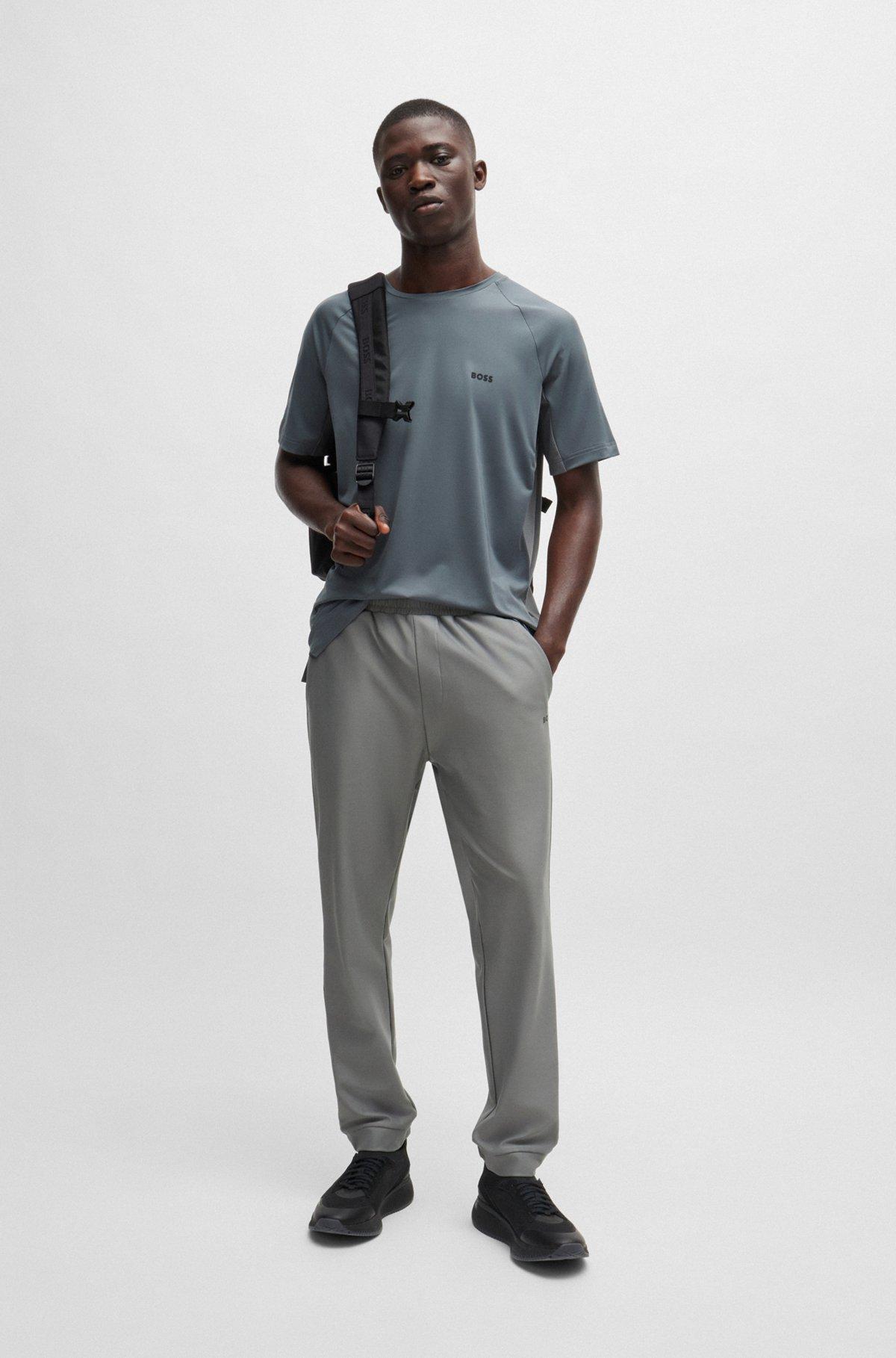 Performance-stretch T-shirt in mixed materials Product Image