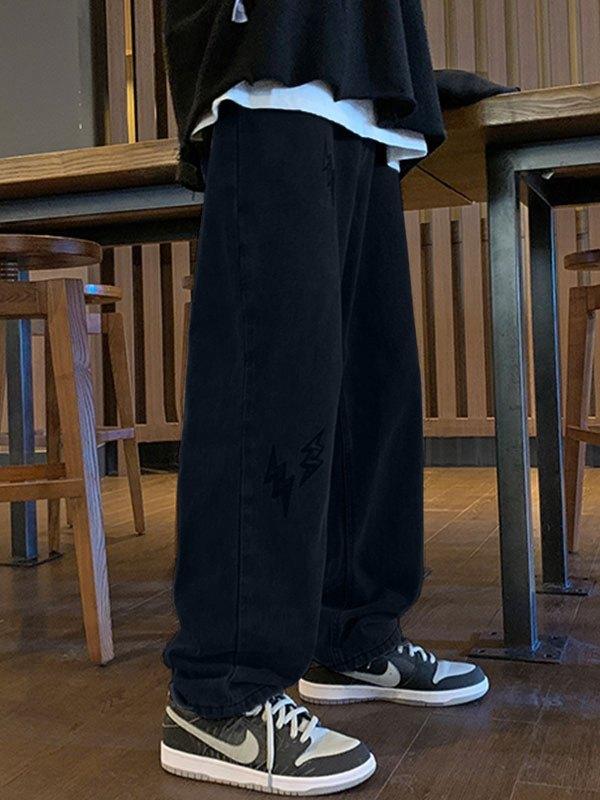 Men's Lightning Embroidered Straight Jeans Product Image