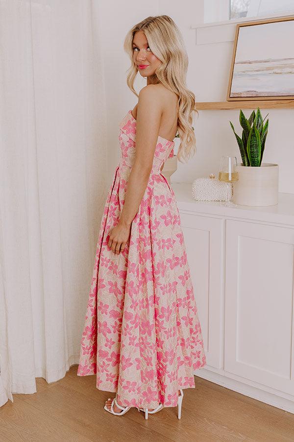 Garden Serenade Floral Jacquard Midi Dress Product Image
