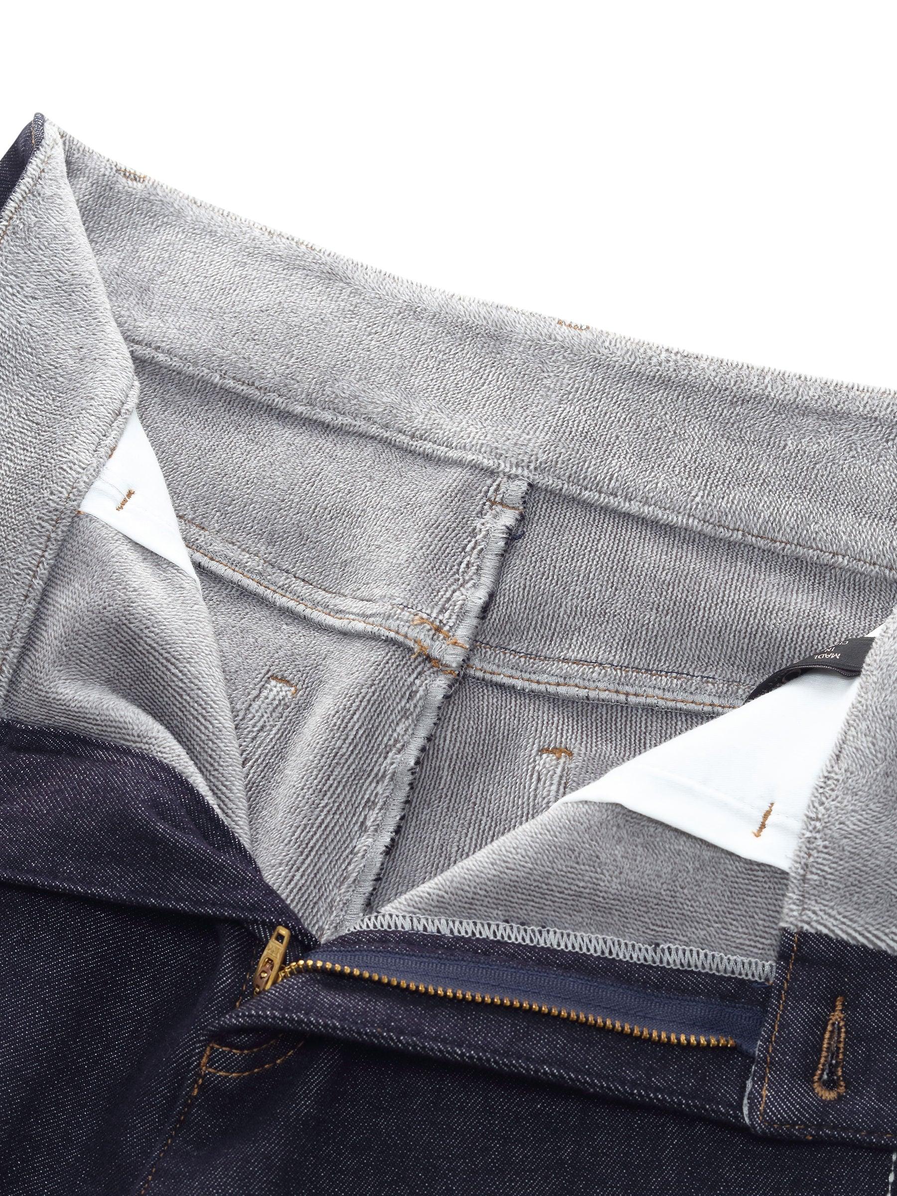 Denim High-Waisted Fleece Lined Women Folded Jeans Product Image