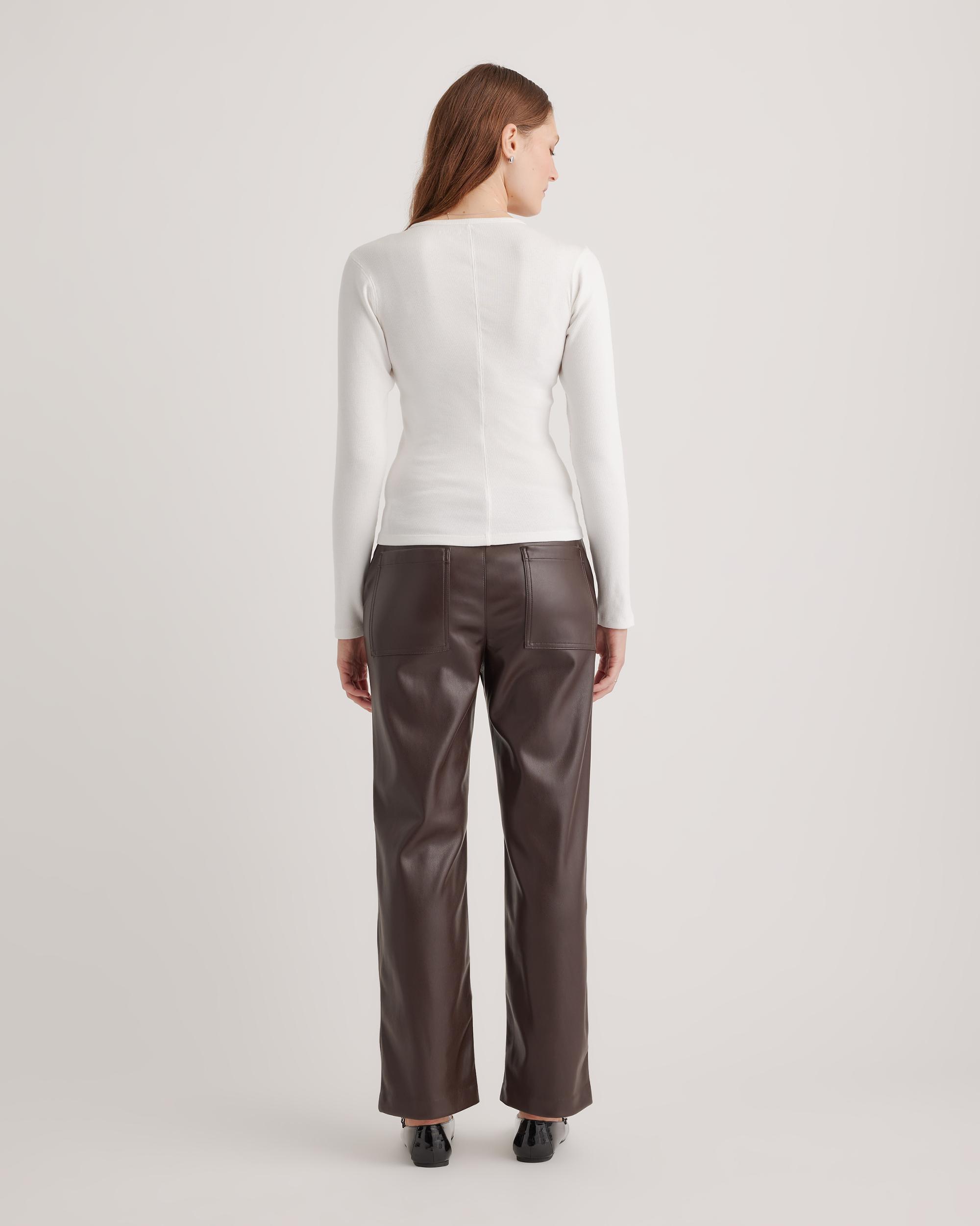 Quince | Women's Micro-Rib Long Sleeve T-Shirt Size XS, Organic Cotton Product Image