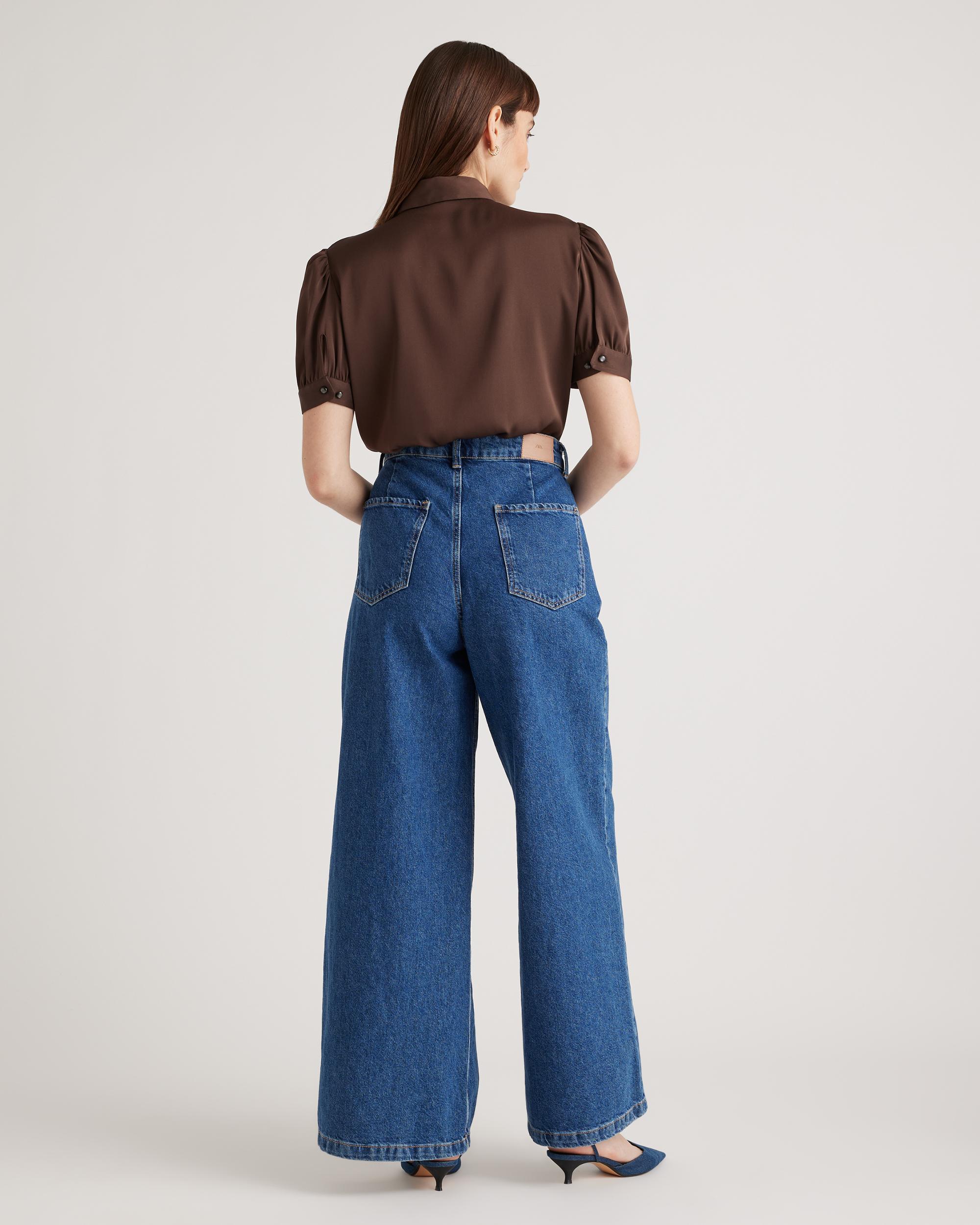 Quince | Women's Washable Stretch Silk Puff Sleeve Blouse Mulberry Silk Product Image