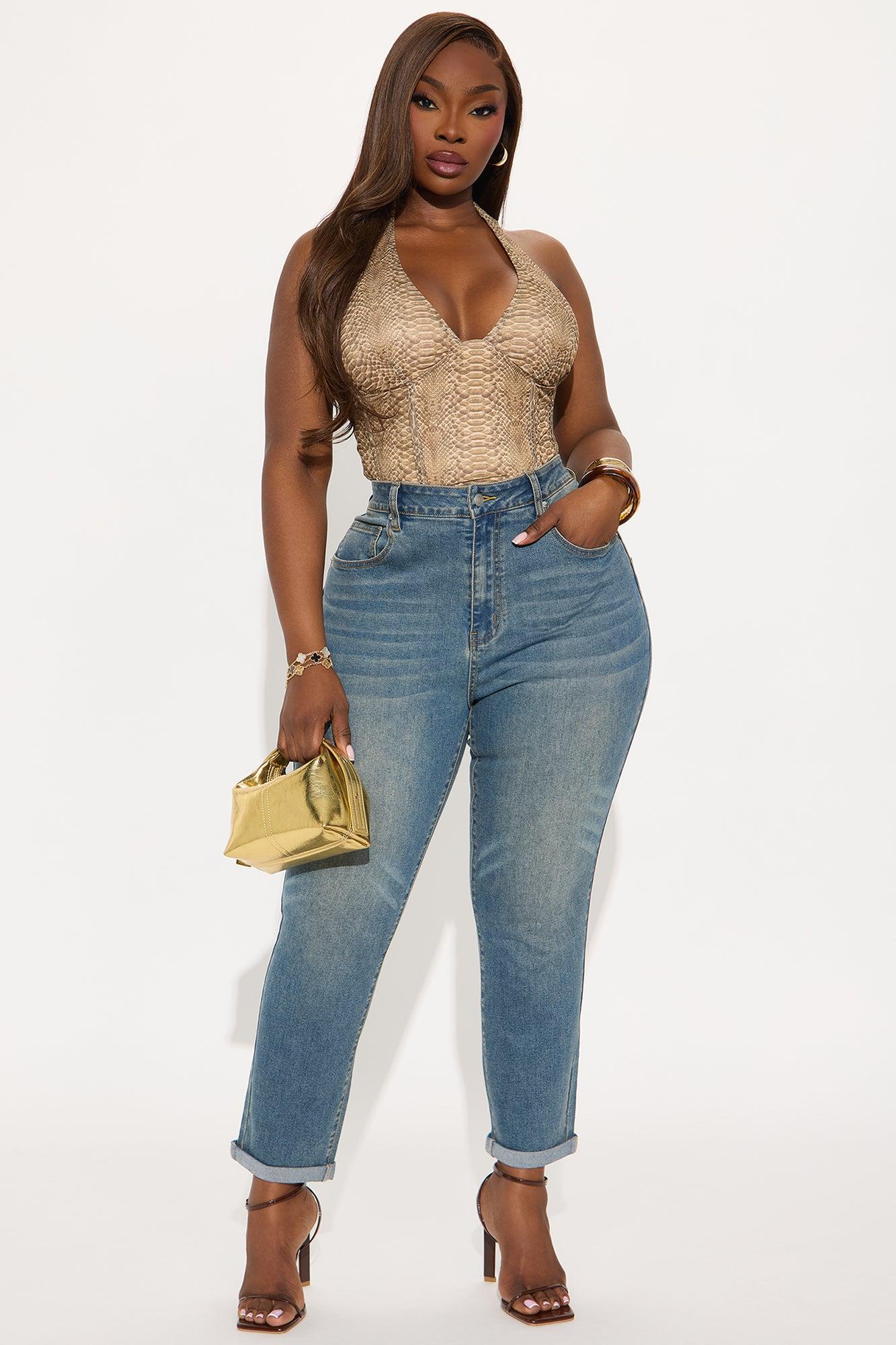 Clara Super Stretch Sculpting Mom Jeans - Vintage Wash Product Image