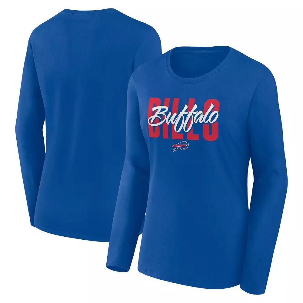 Women's Royal Buffalo Bills Grip Long Sleeve T-Shirt, Size: 2XL, Blue Product Image