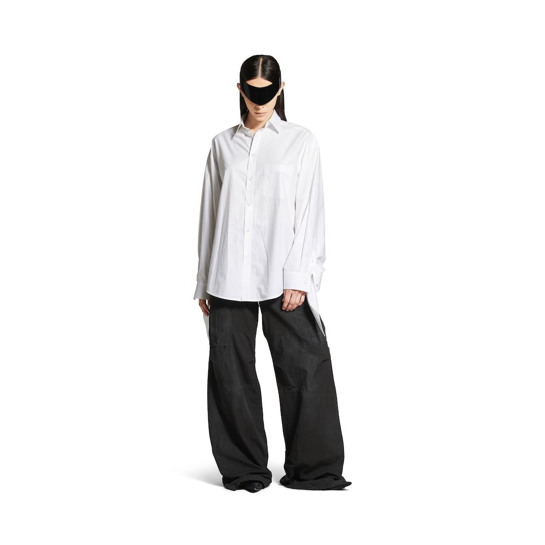 Women's Knotted Cuff Blouse in White Product Image