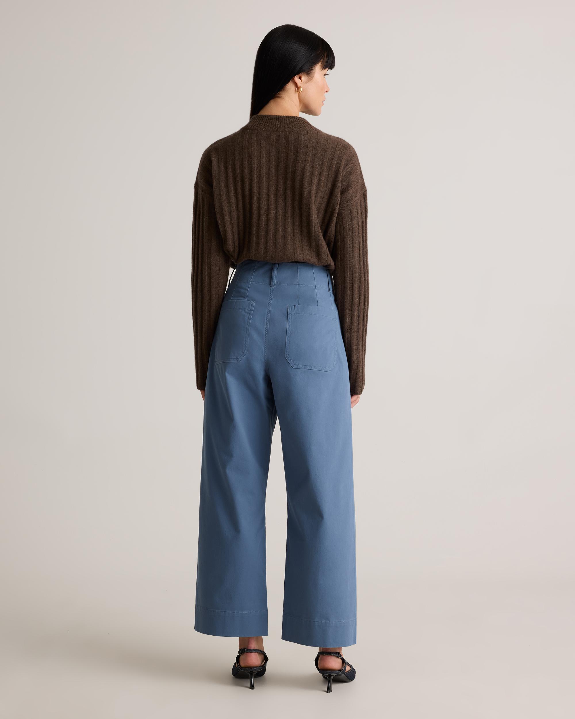 Quince | Women's Organic Stretch Cotton Chino Cropped Wide Leg Pants Organic Cotton Product Image