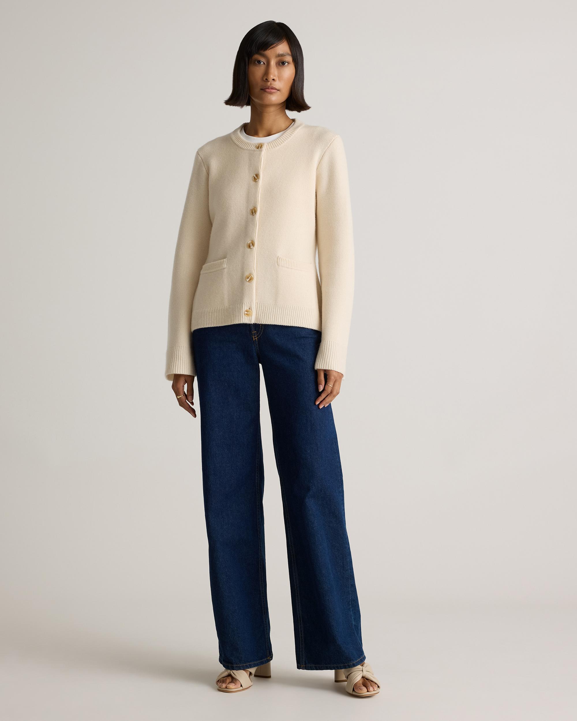 Quince | Women's Mongolian Cashmere Structured Cardigan Sweater Product Image