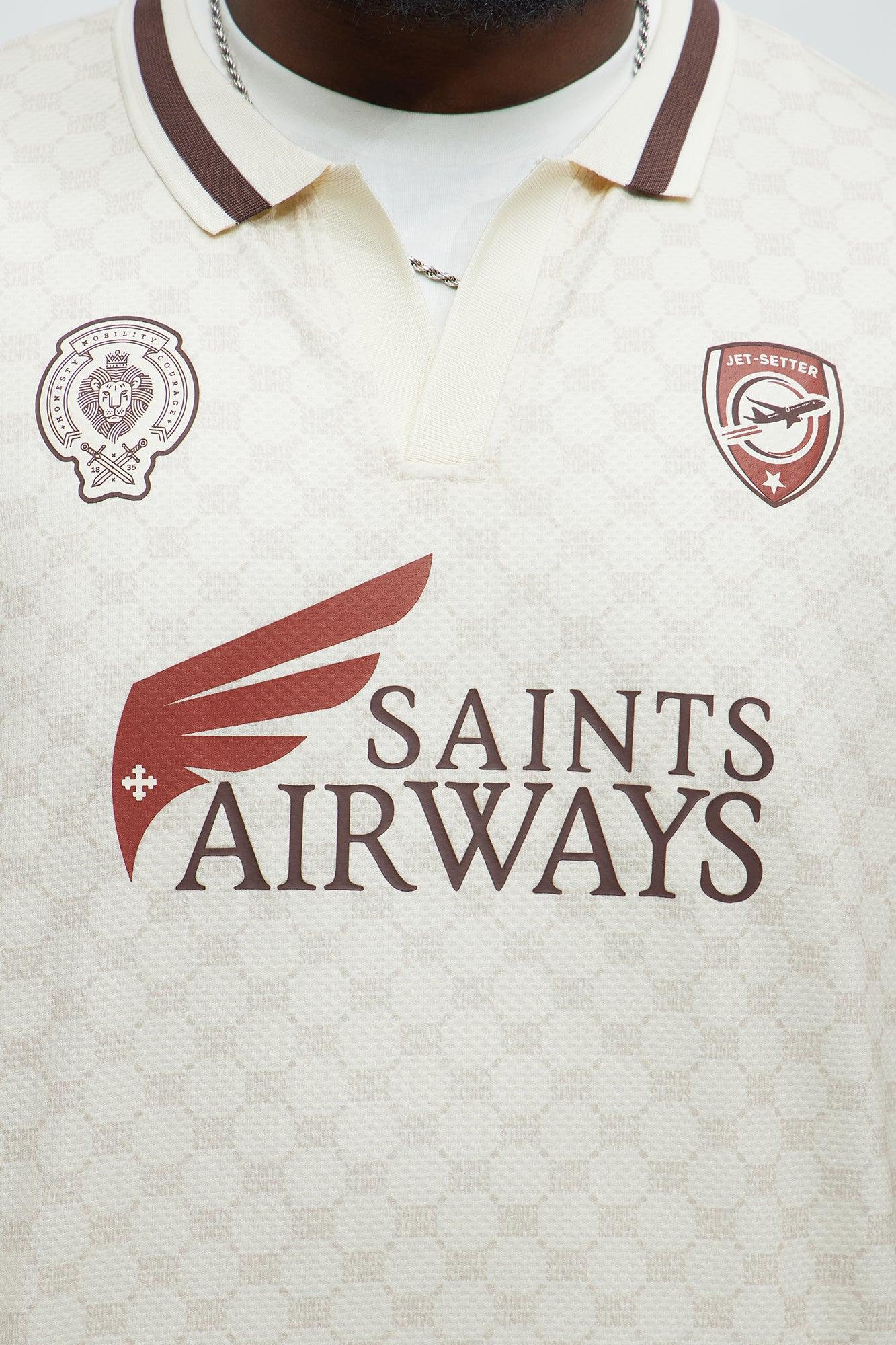 Saints Johnny Collar Soccer Jersey - Ivory Product Image
