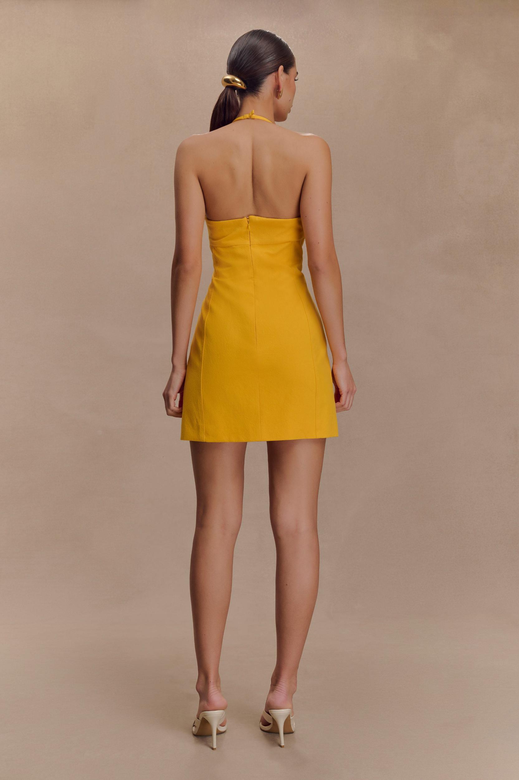 Reyes Cotton Floral Mini Dress - Butterscotch Product Image