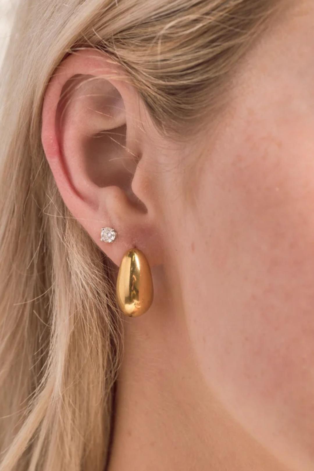 Chunky Teardrop Hoop Earrings Product Image