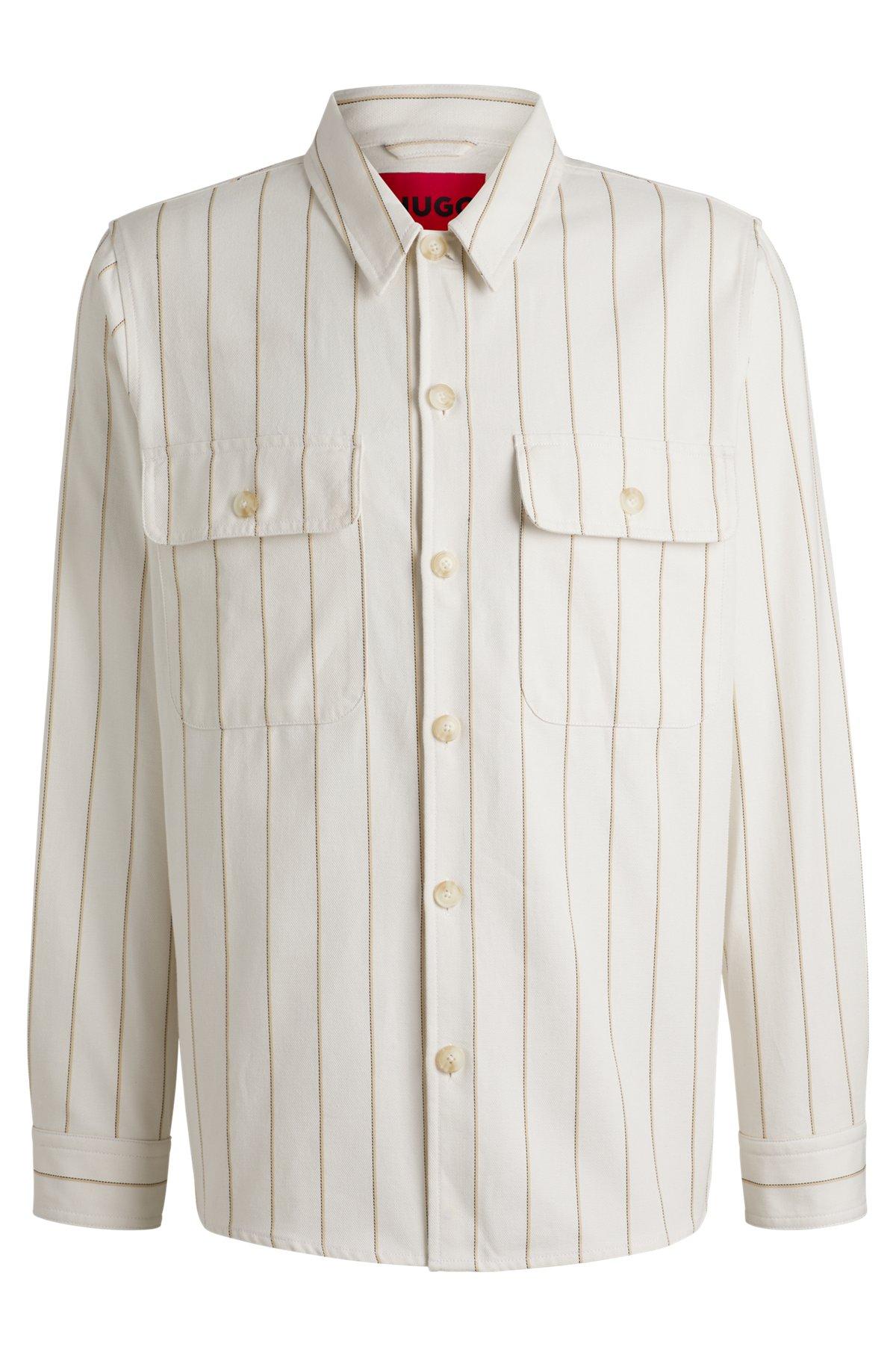 Oversize-fit overshirt in striped Oxford cotton Product Image