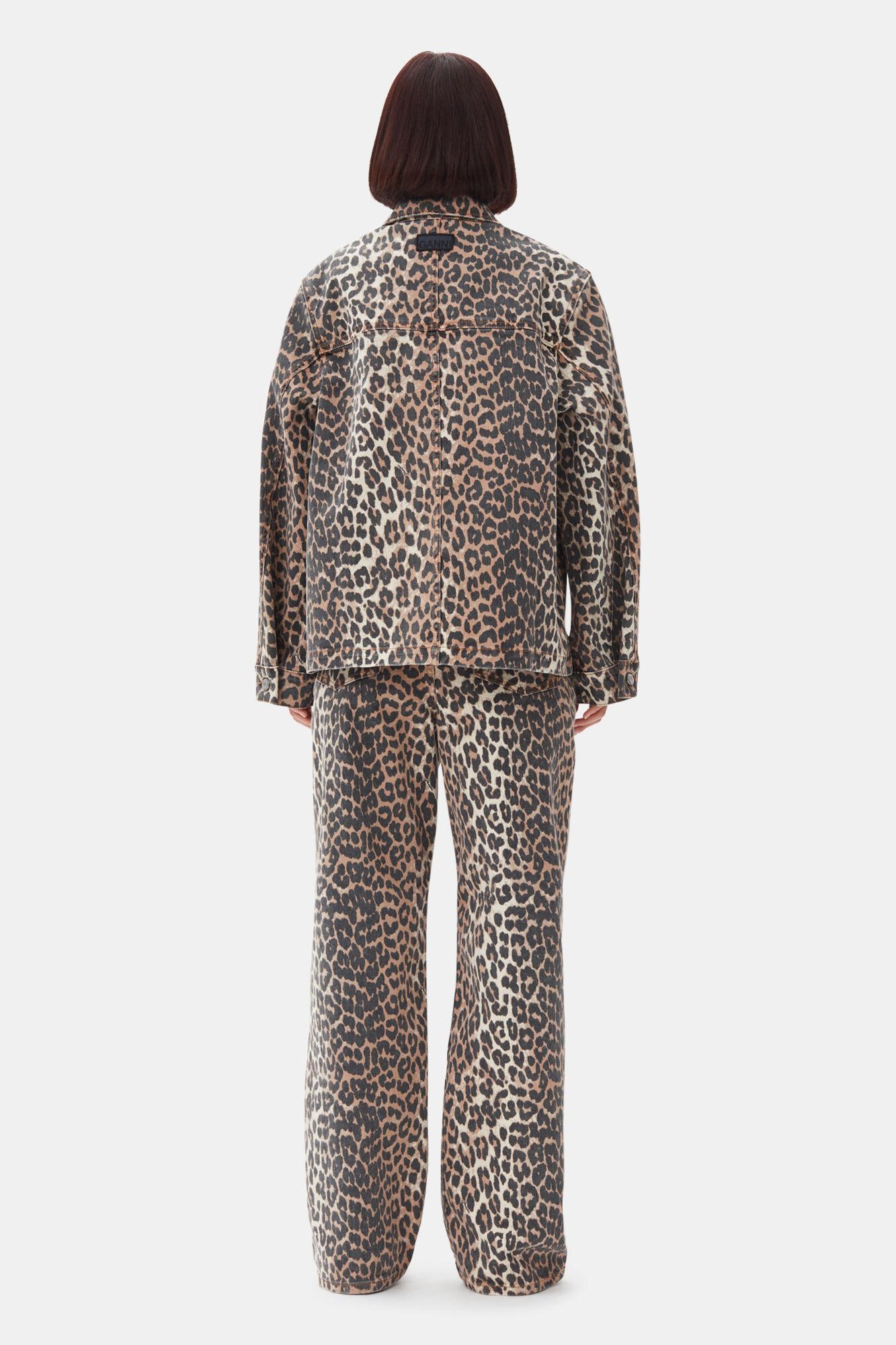 Leopard Denim Jacket Product Image