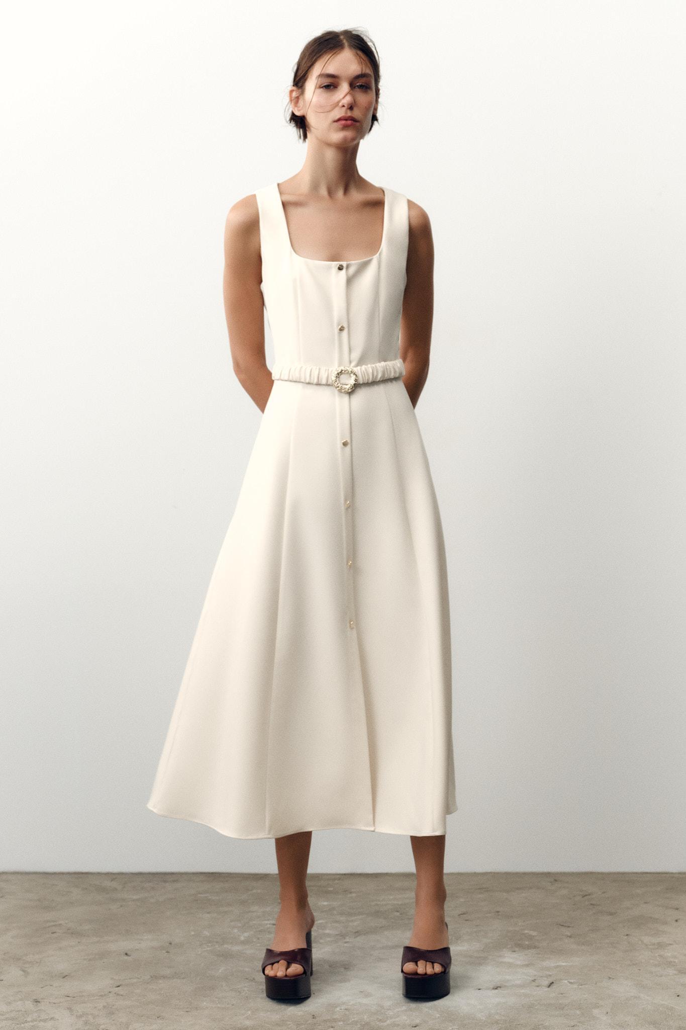 MIDI BELTED DRESS Product Image