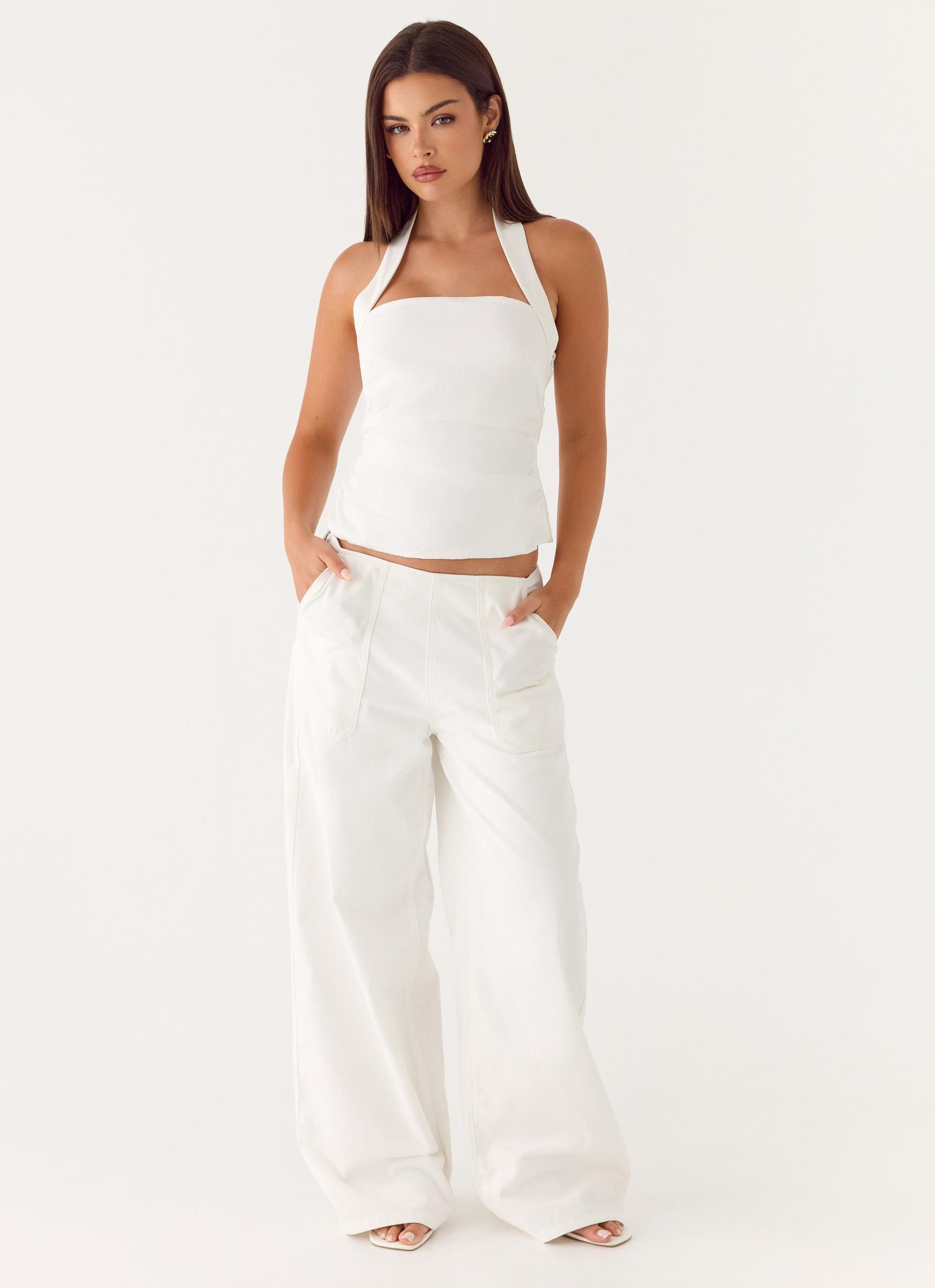Seethal Low Rise Pants - White Product Image