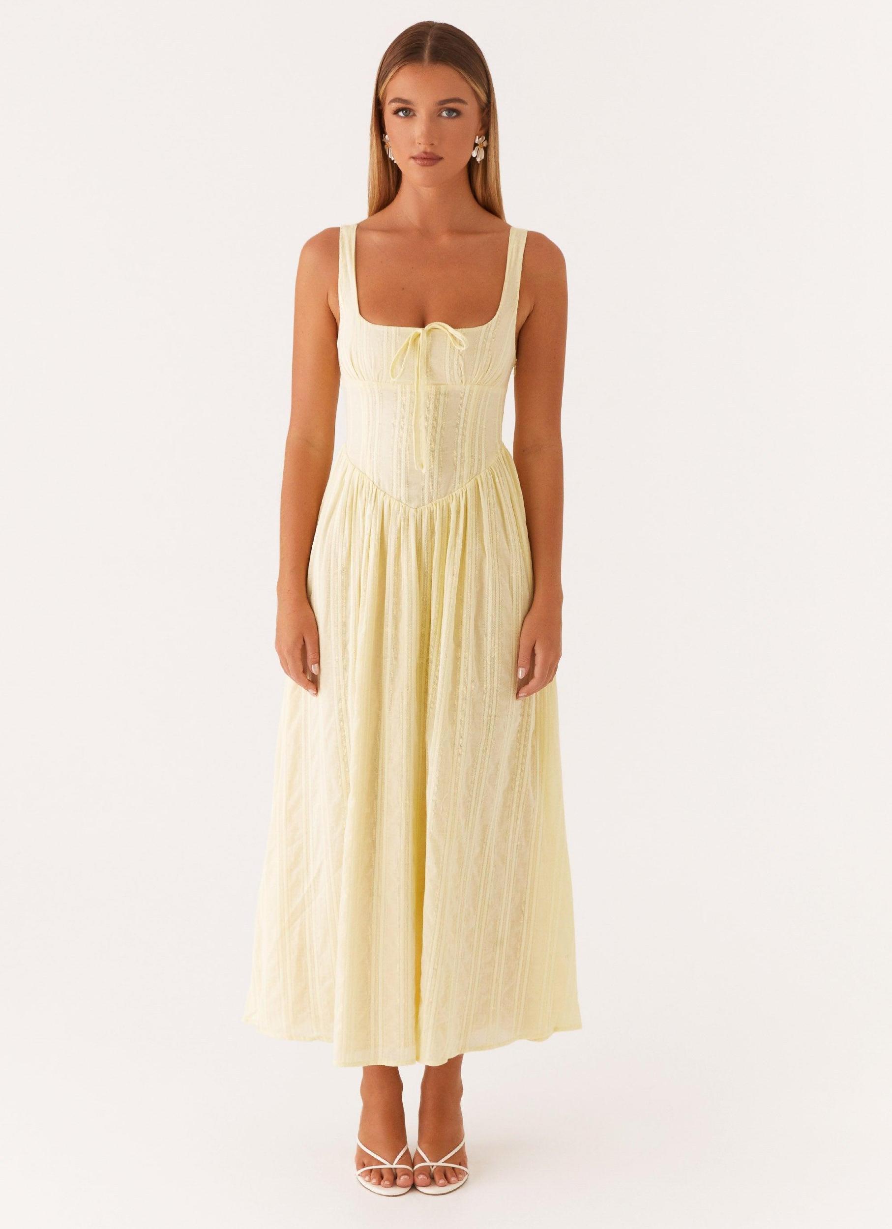 Pascuelle Midi Dress - Yellow Product Image
