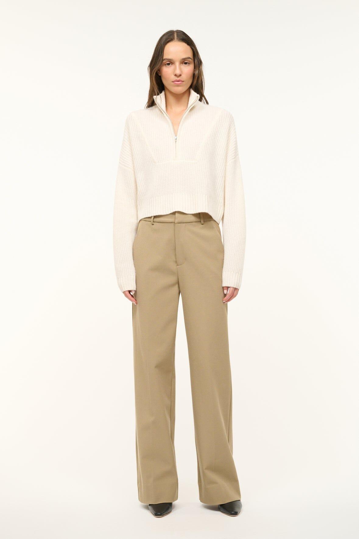 CASHMERE CROPPED HAMPTON SWEATER | IVORY Product Image