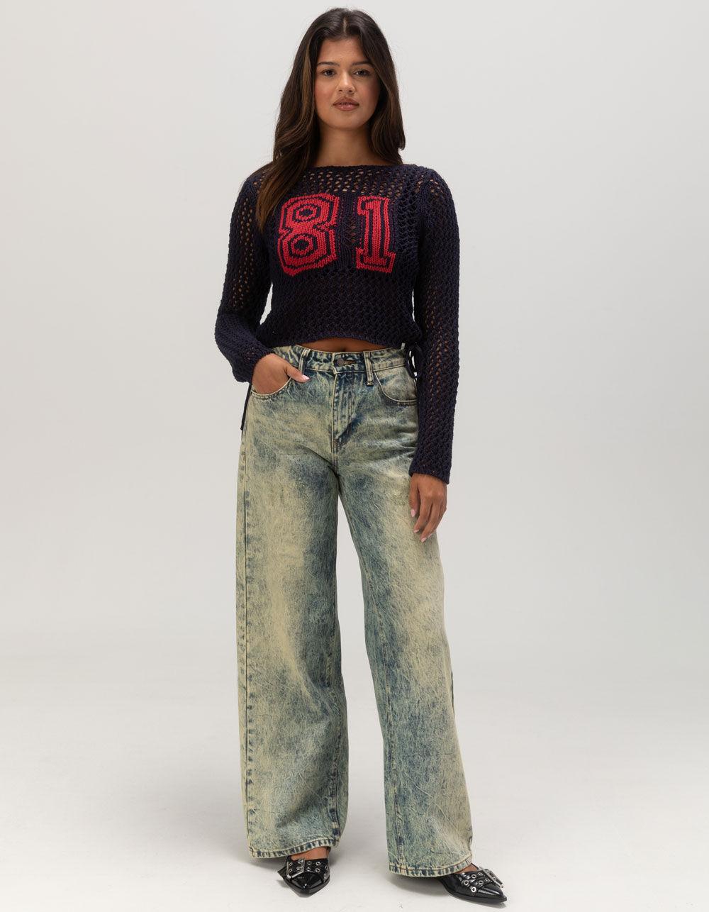 GUESS ORIGINALS Womens Crochet Top - NAVY Product Image