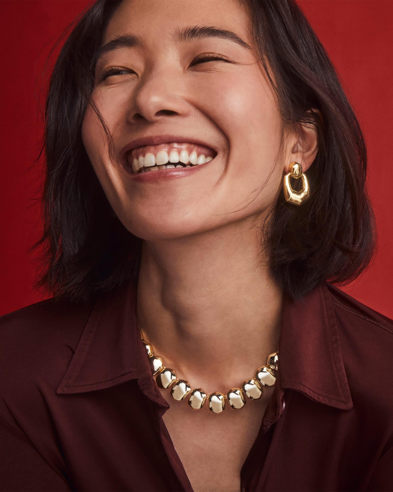 Kaitlin Gold Open Frame Earrings Product Image