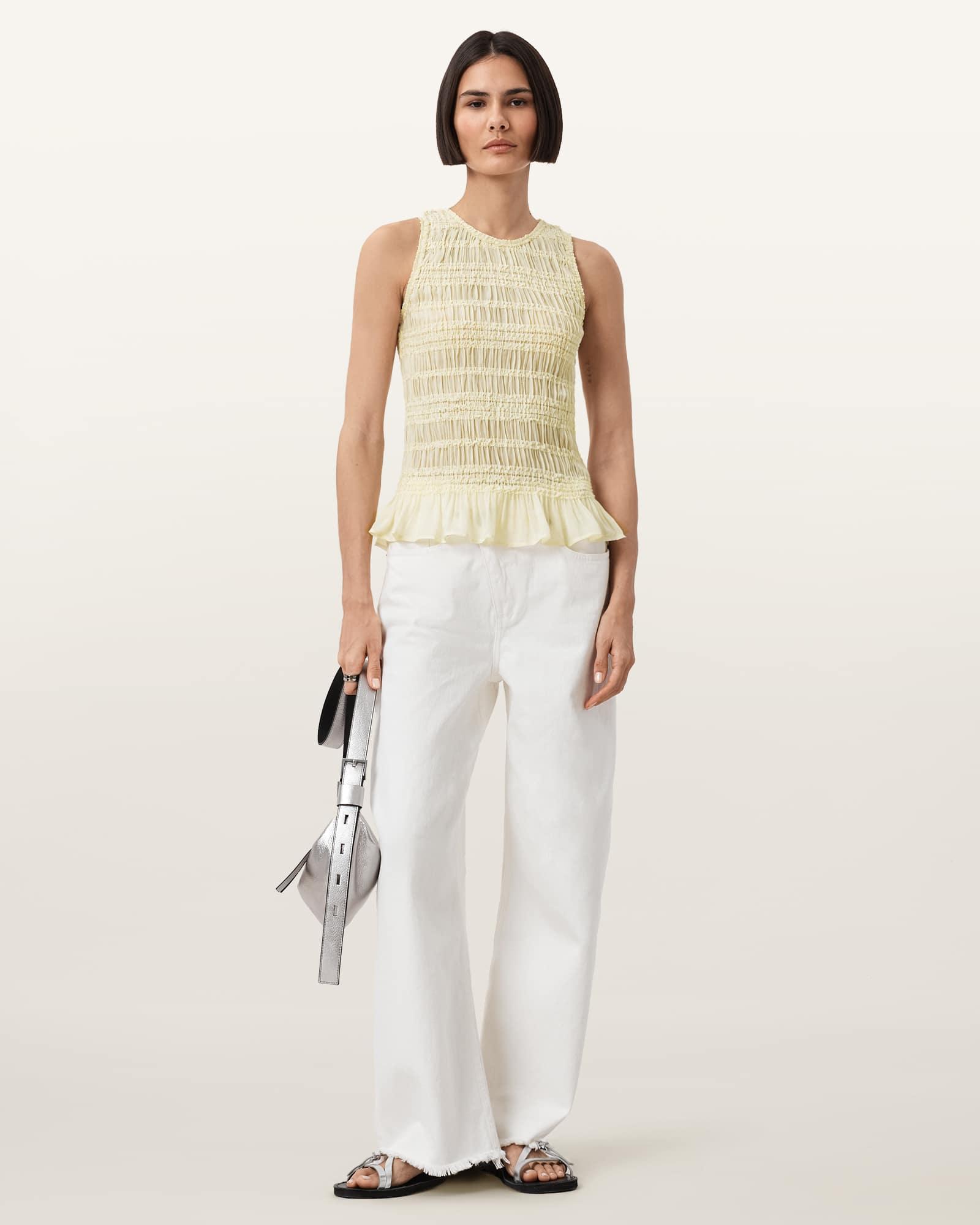 Marion Shirred Sleeveless Top Product Image