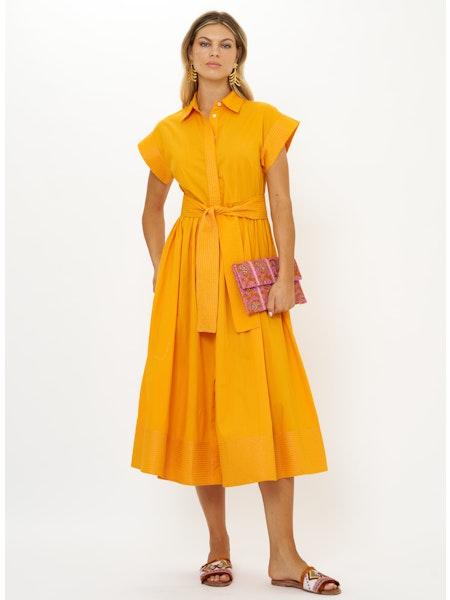 Oliphant Belted Shirt Dress-Tuki Marigold Product Image