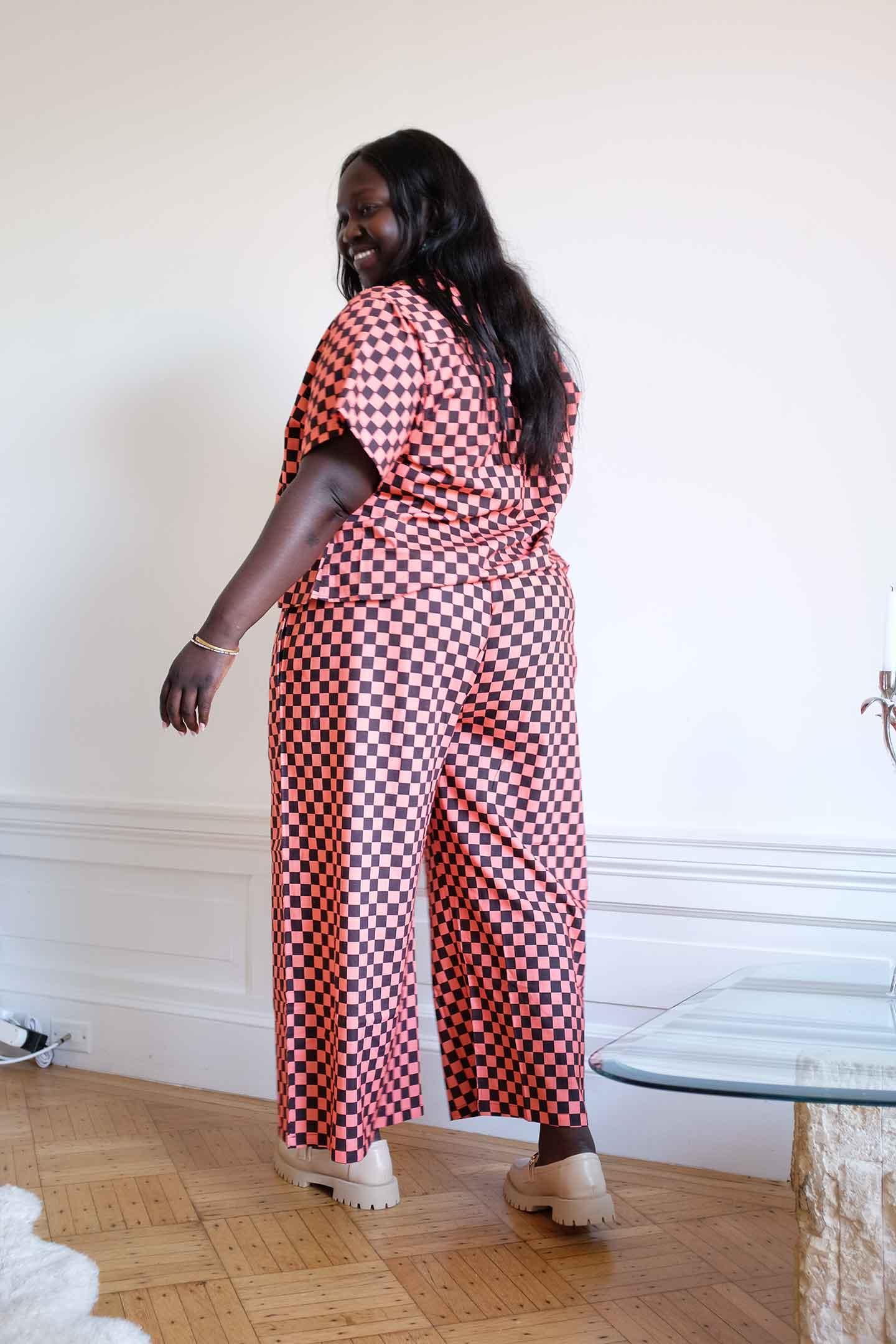 Long Lounge Set - Berry Check Product Image