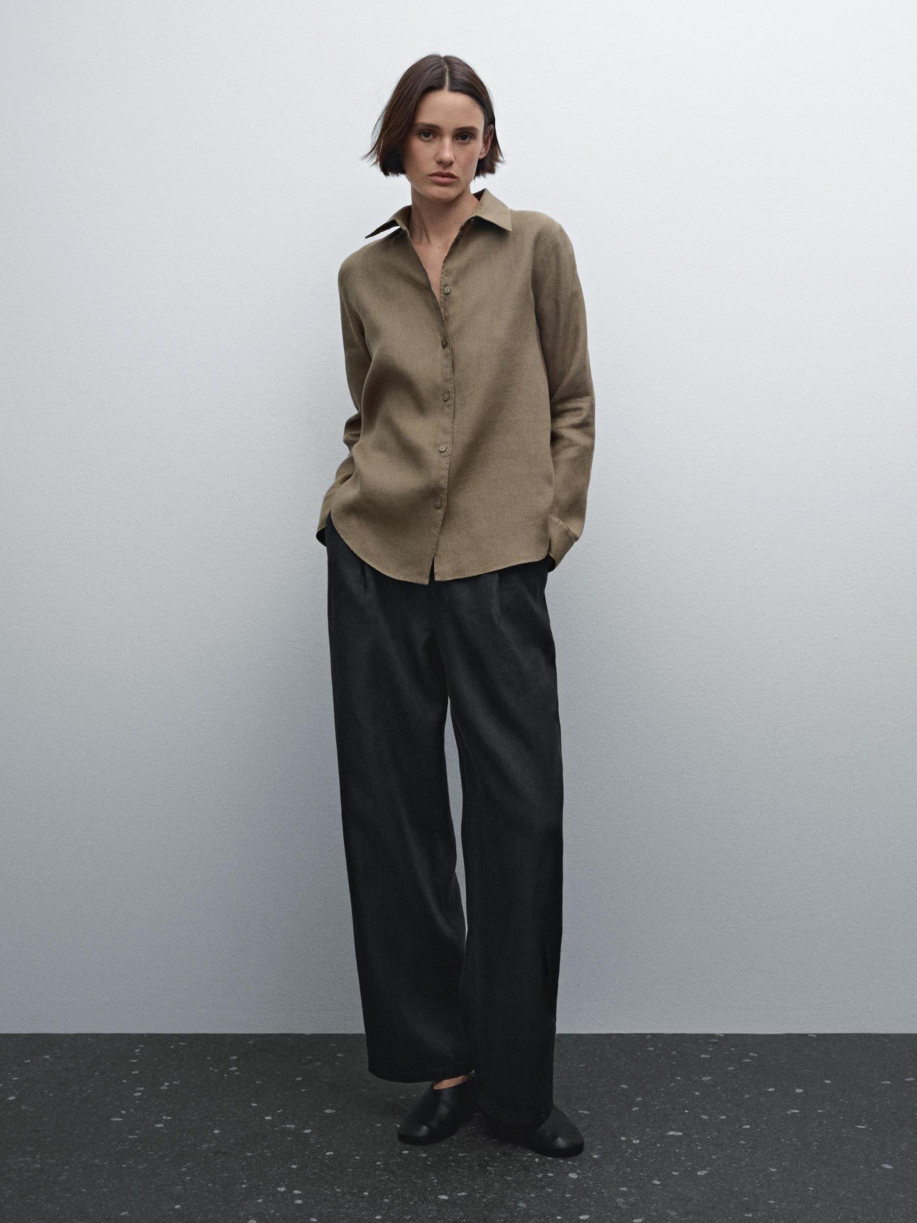 Flowing 100% linen shirt Product Image