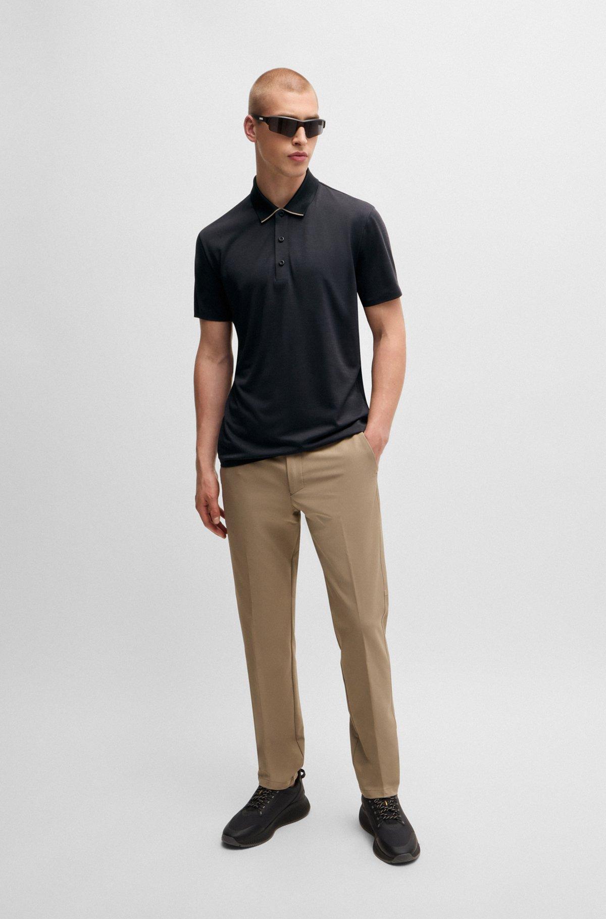 Quick-dry stretch-jersey polo shirt with logo detail Product Image