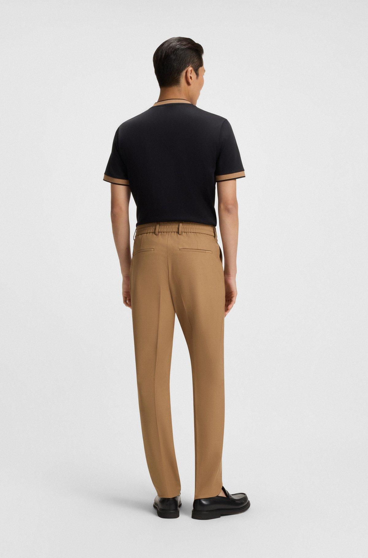 Tapered-fit trousers in machine-washable stretch fabric Product Image