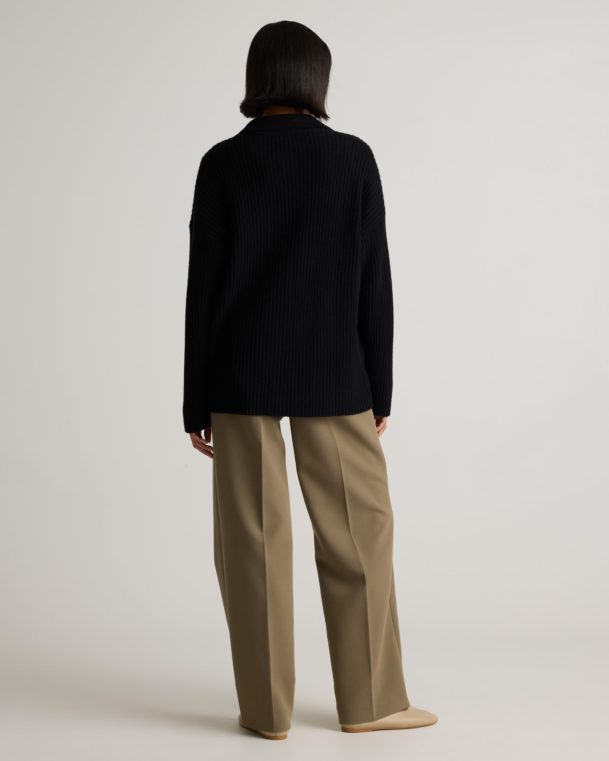 Quince | Women's Mongolian Cashmere Wide-Rib OverSized Collared Cardigan Sweater Size XS Product Image