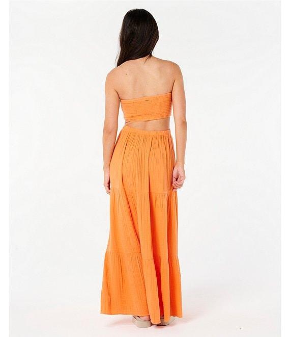 Rip Curl Premium Surf Strapless Open Cut Out Back Maxi Dress Product Image
