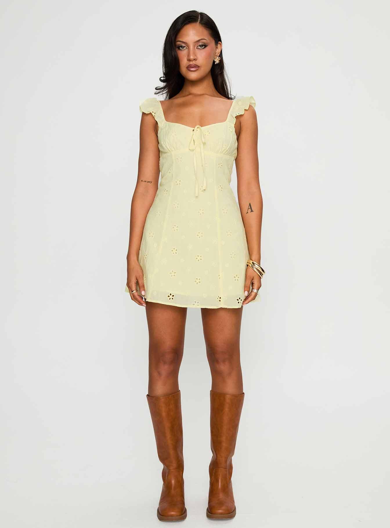 Sunbather Mini Dress Yellow Product Image