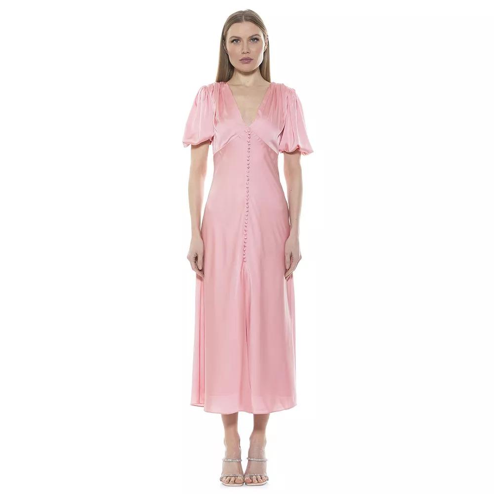 Women's ALEXIA ADMOR Lorelei Bubble Sleeve Midi Dress,  Product Image