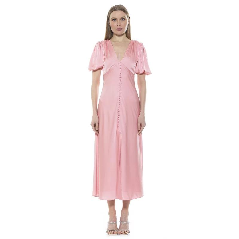 Women's ALEXIA ADMOR Lorelei Bubble Sleeve Midi Dress,  Product Image