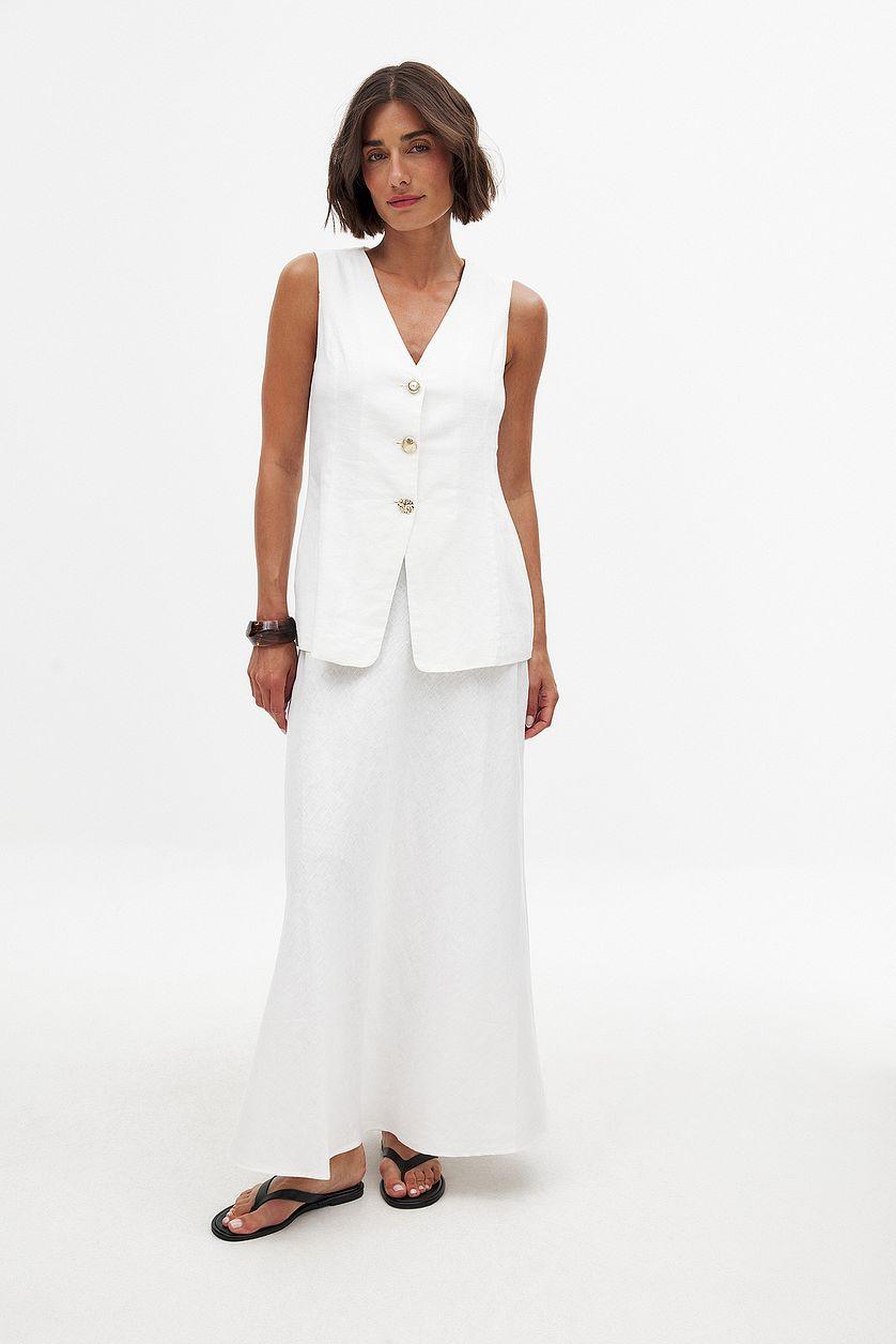 Linen A-line Maxi Skirt Product Image