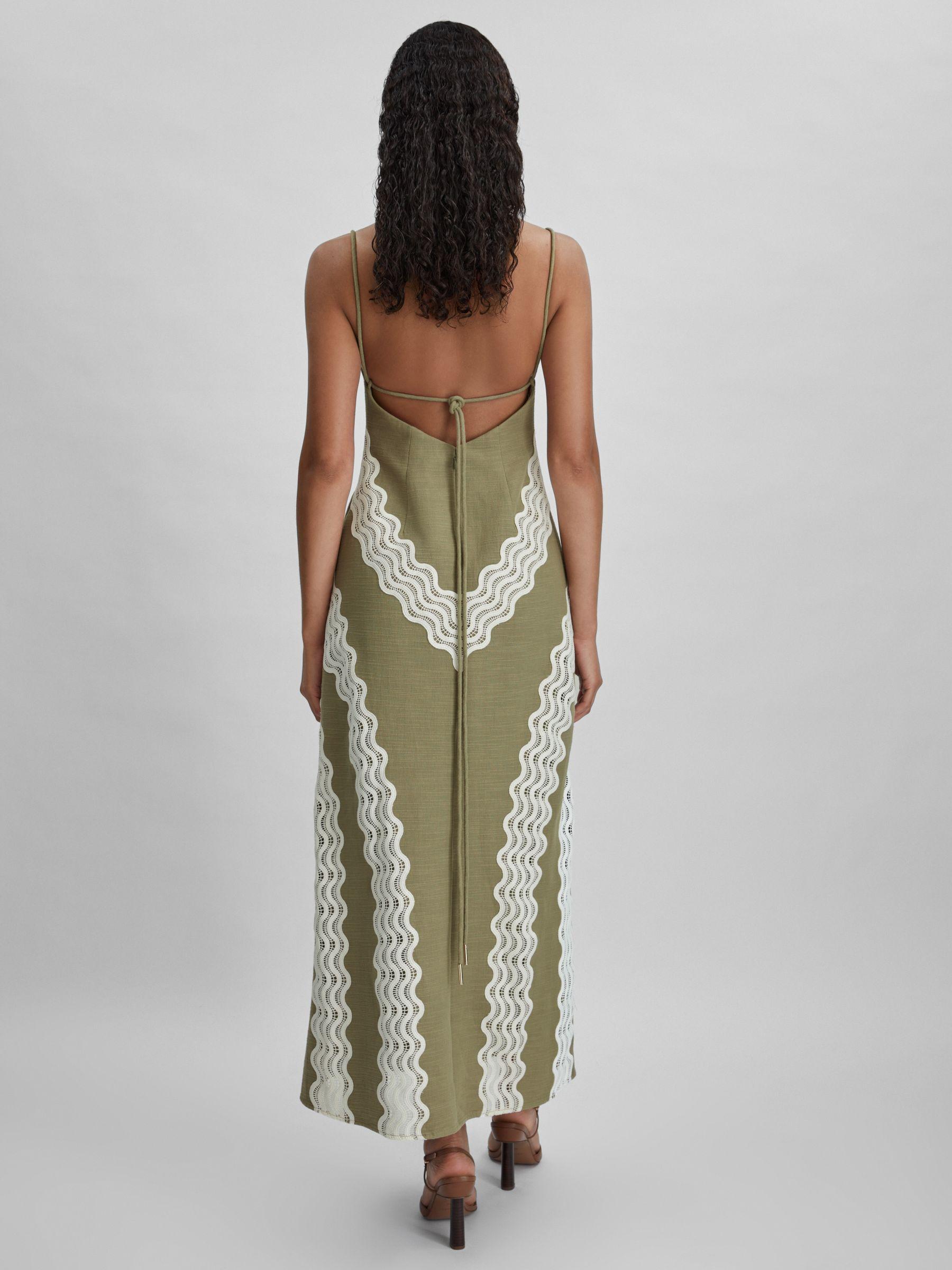 Significant Other Cotton Lace Midi Dress in Khaki Product Image