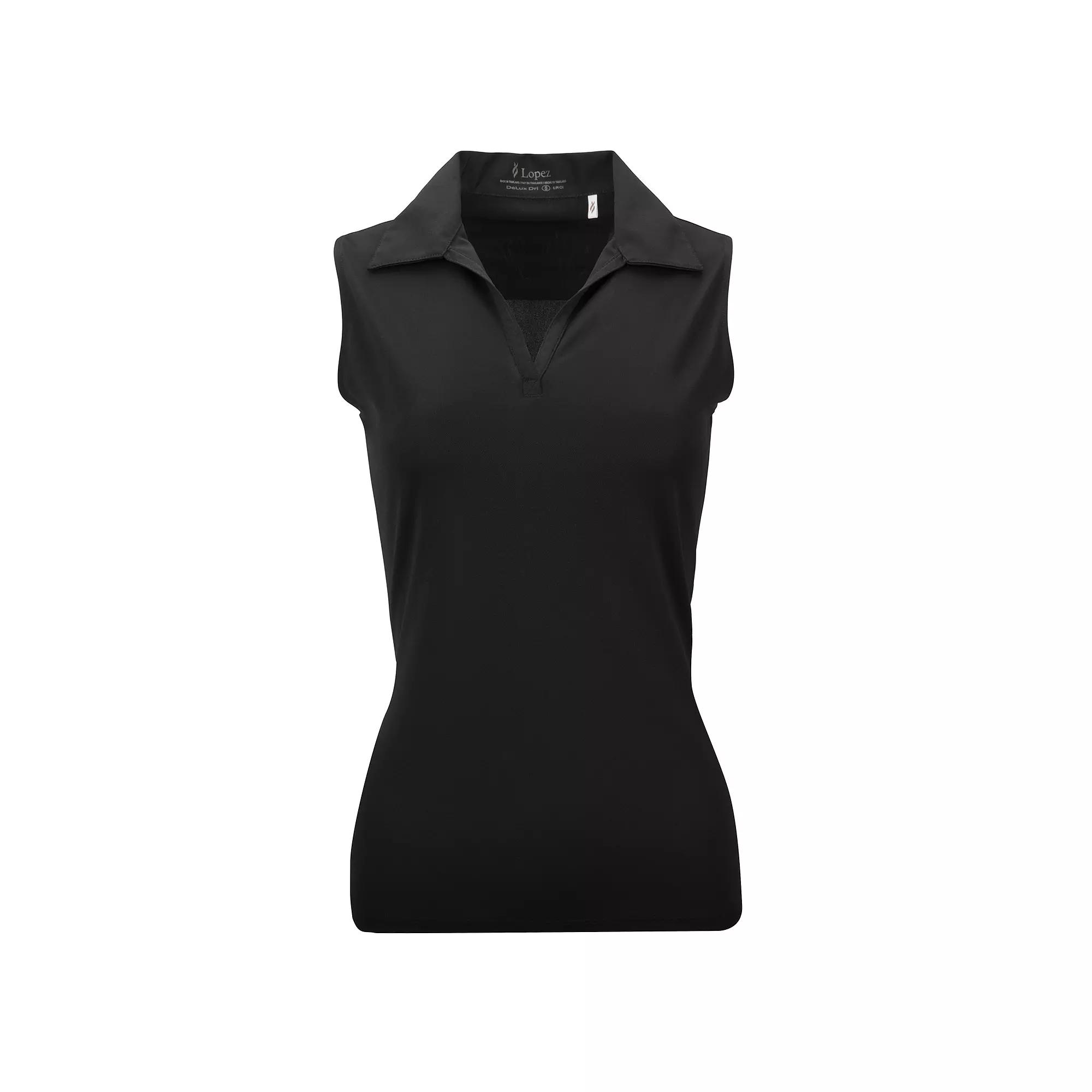 Plus Size Nancy Lopez Sleeveless Polo, Women's, Size: 3XL, Black Product Image