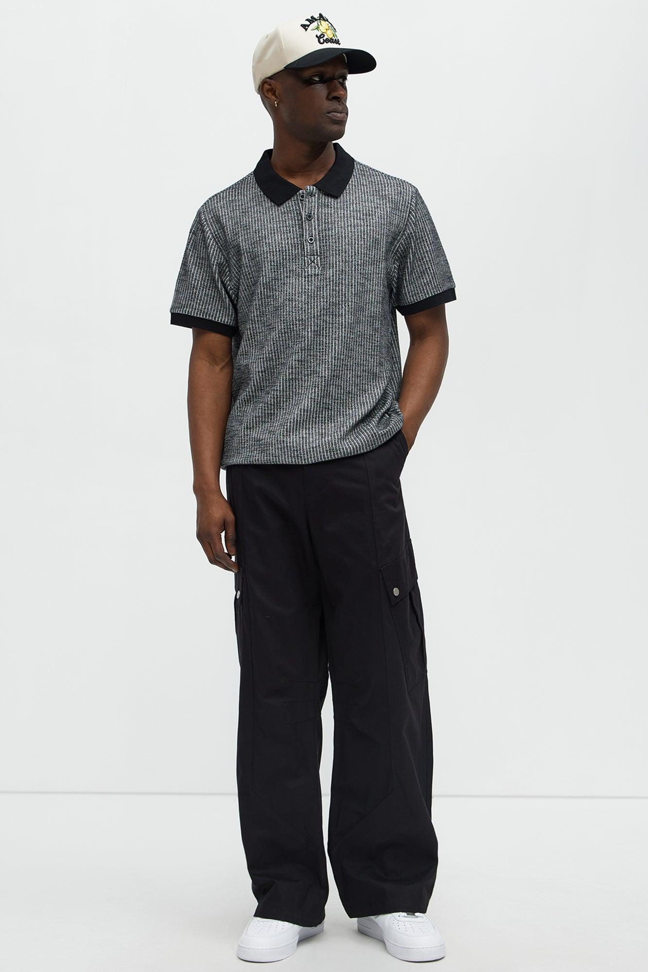 Carl Paneled Baggy Cargo Pants - Black Product Image
