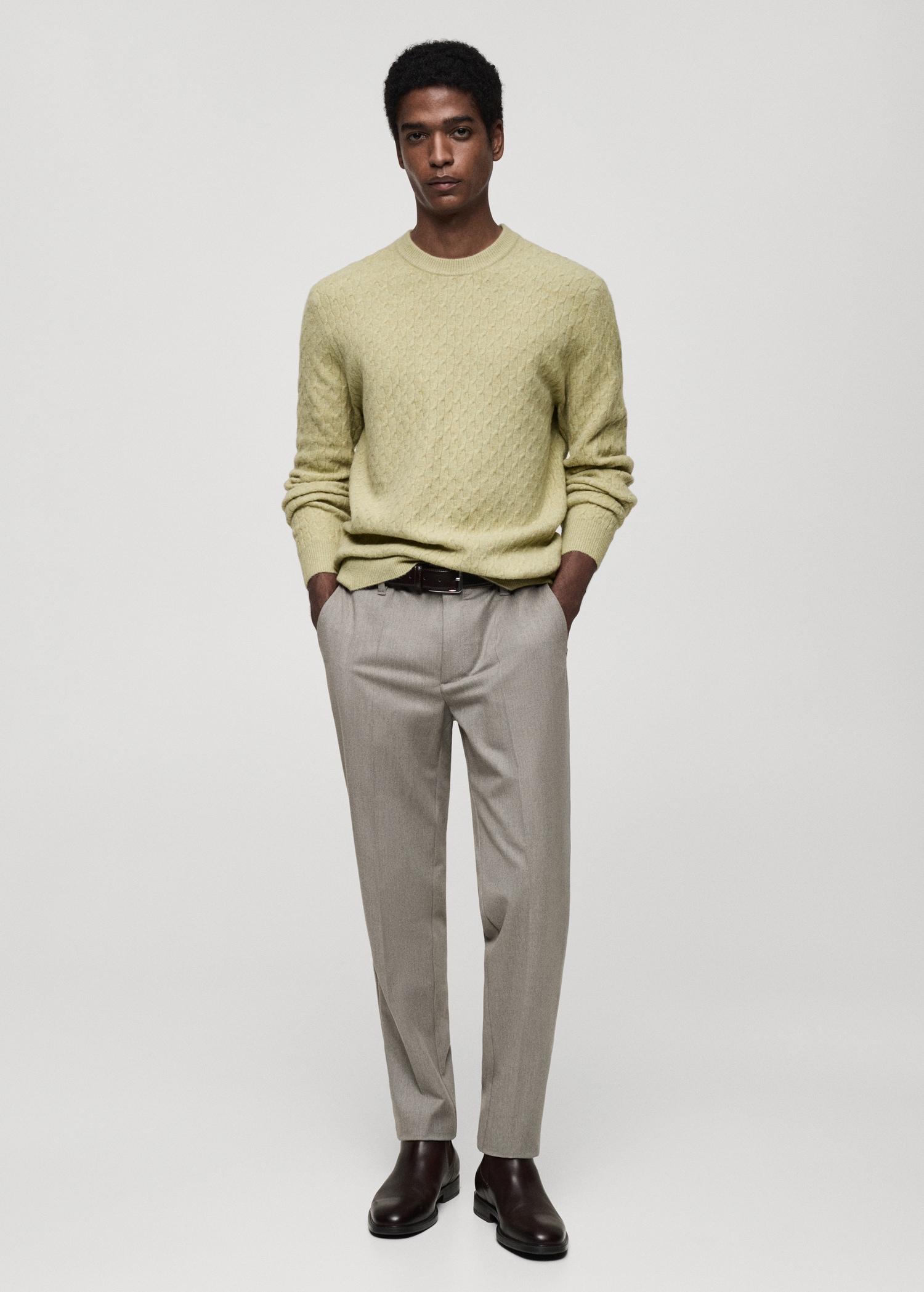 Braided knitted sweater - Men | MANGO USA Product Image