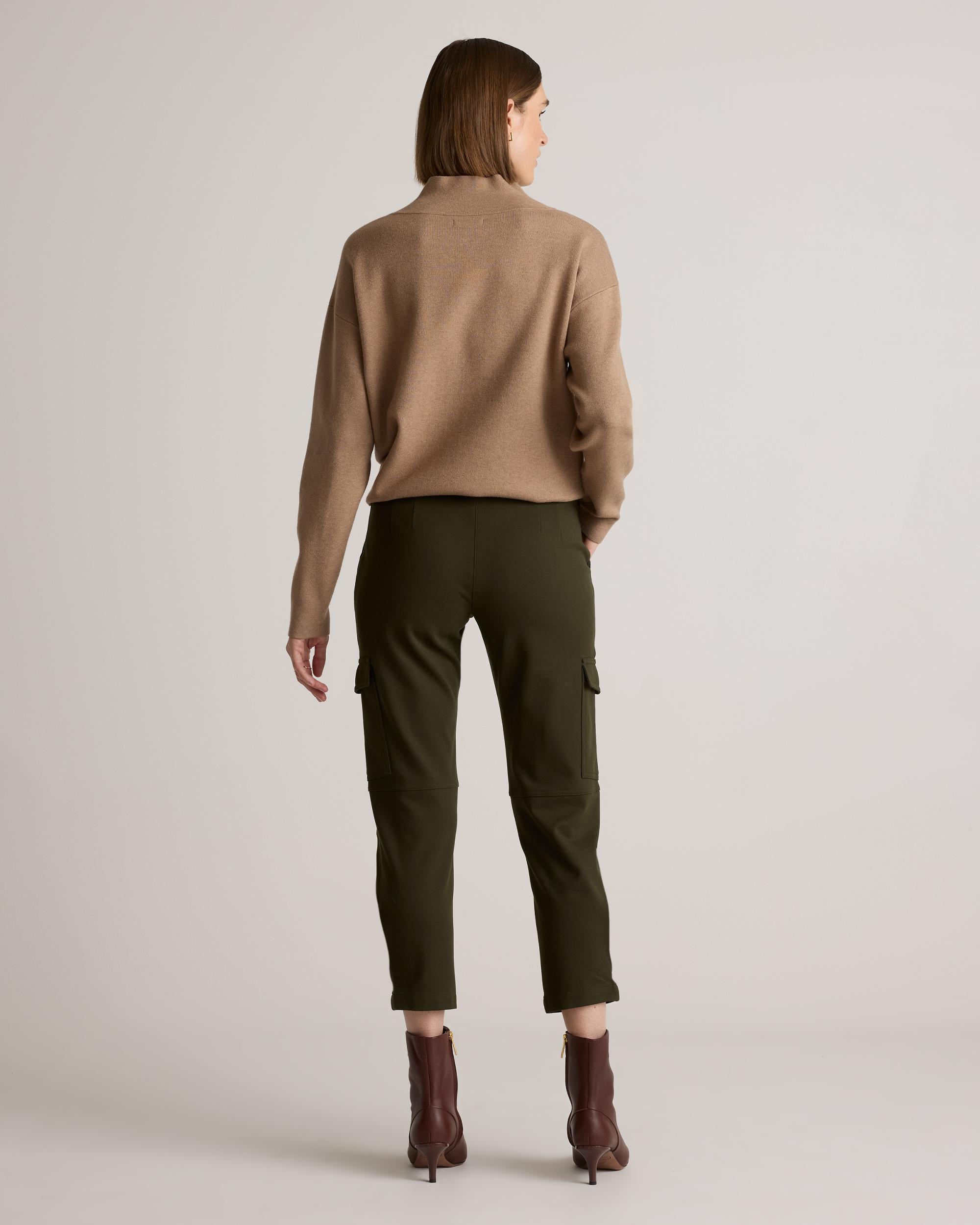 Quince | Women's Ultra-Stretch Ponte Tapered Cargo Pants Size XL, Rayon Product Image