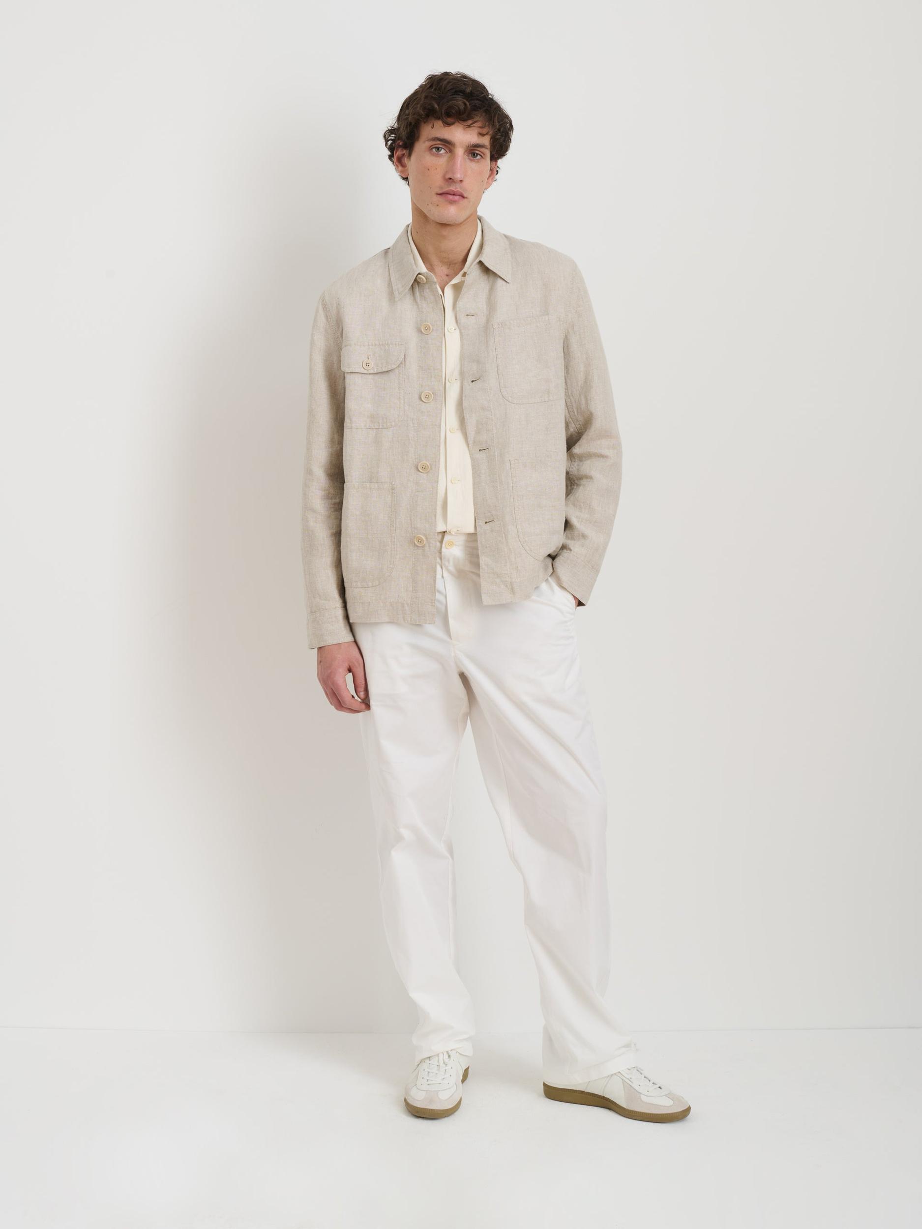 Work Jacket In Flax Linen Product Image